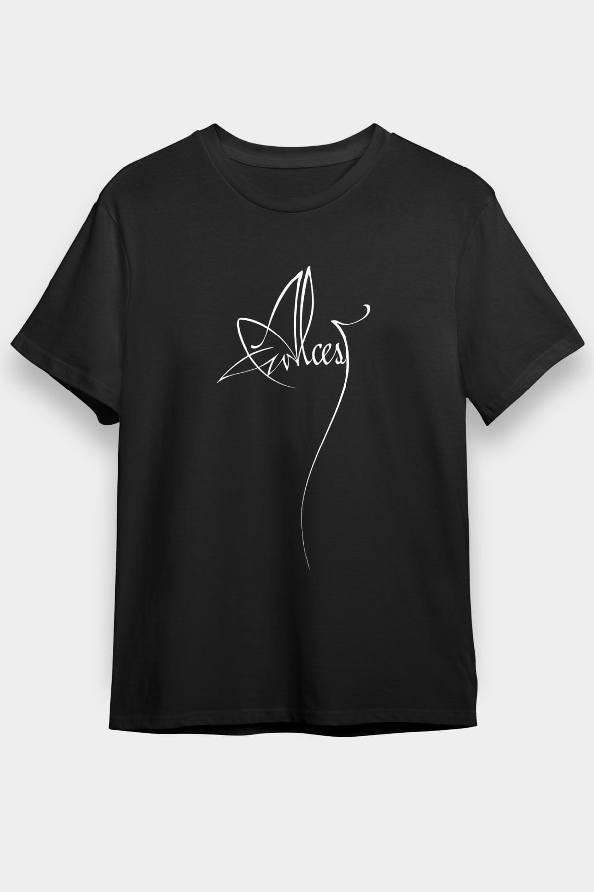 Alcest Baskılı Unisex Siyah Tişört - Tshirt