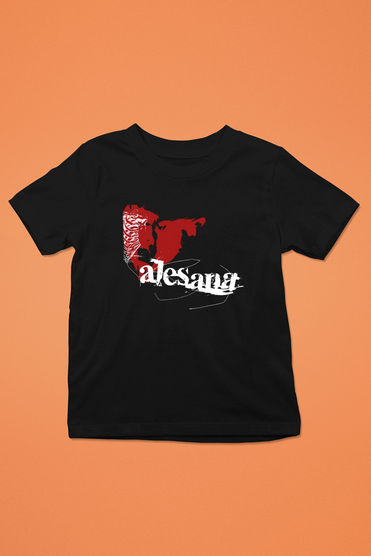 Alesana Baskılı Siyah Unisex Çocuk Tişört