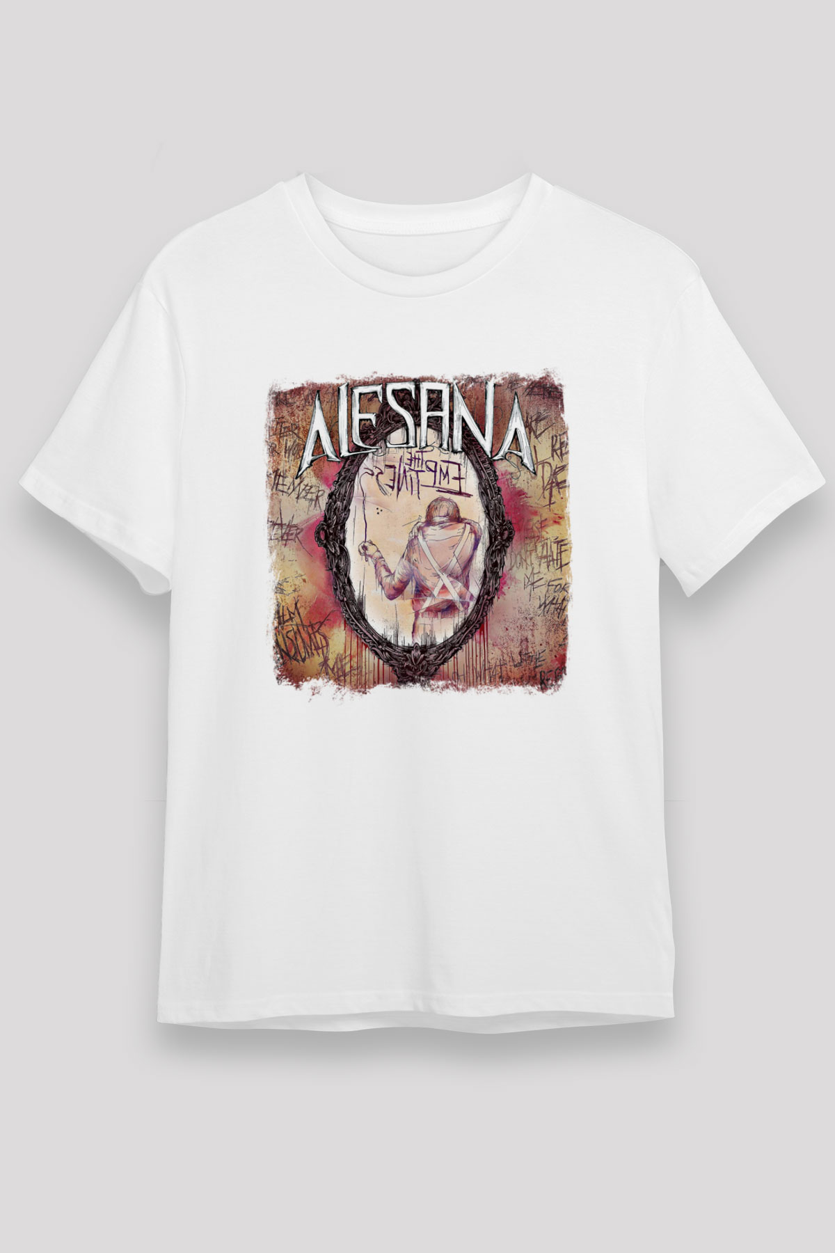 Alesana Baskılı Unisex Beyaz Tişört