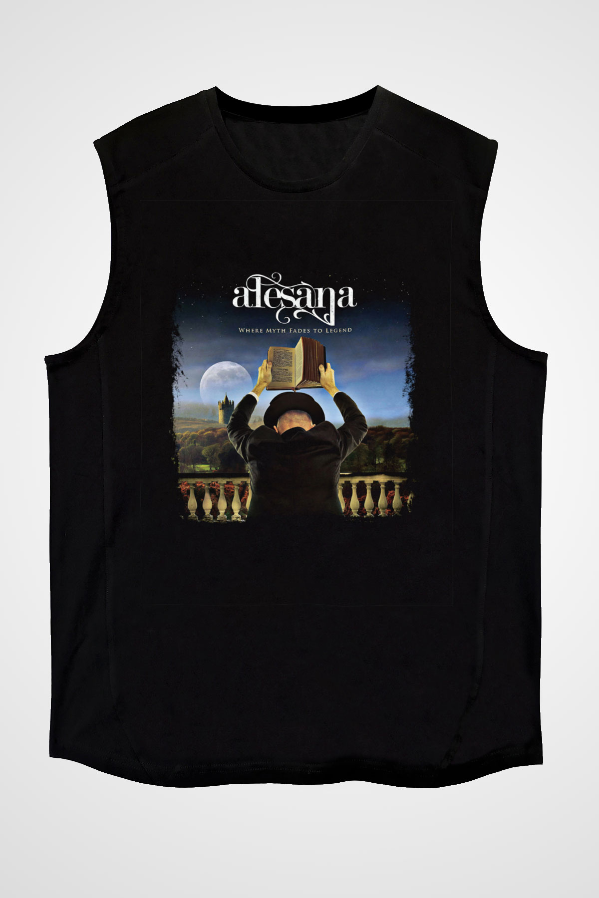 Alesana Baskılı Unisex Siyah Kolsuz Tişört