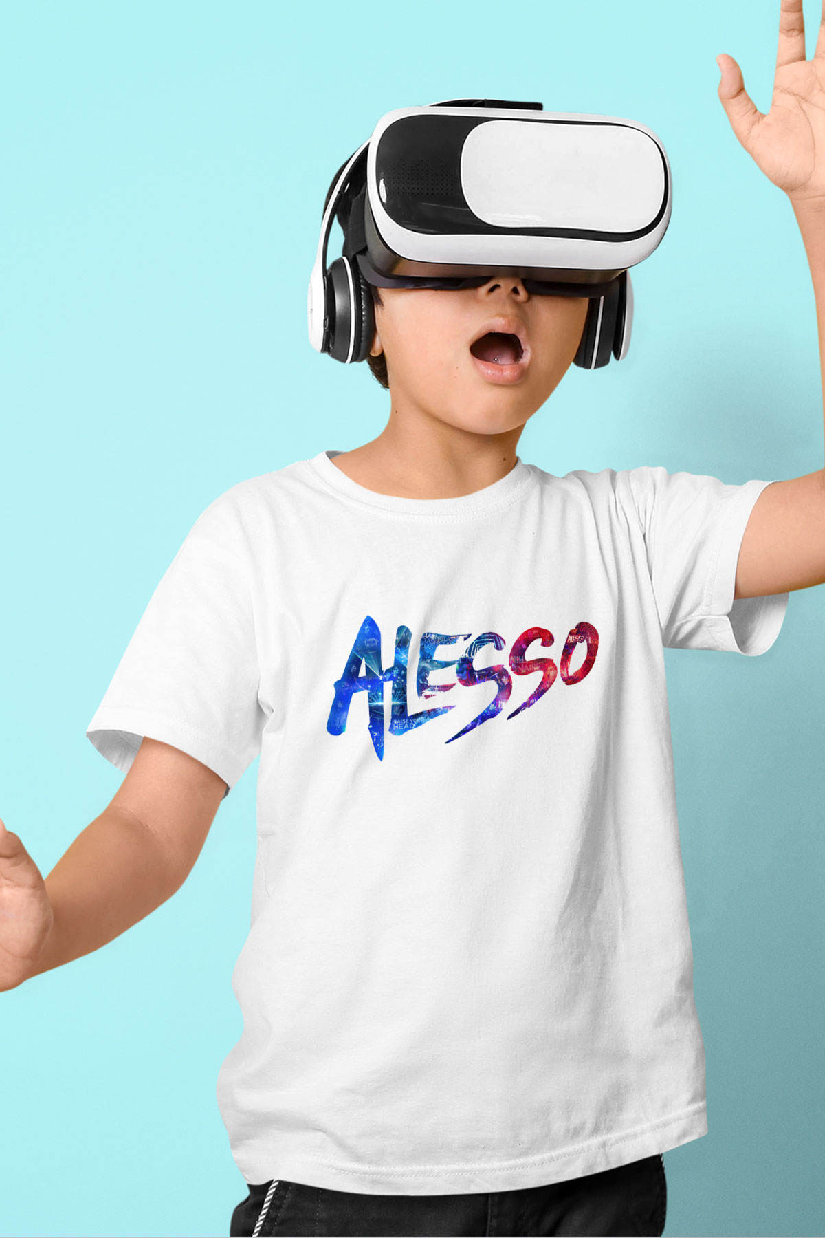 Alesso Baskılı Beyaz Unisex Çocuk Tişört