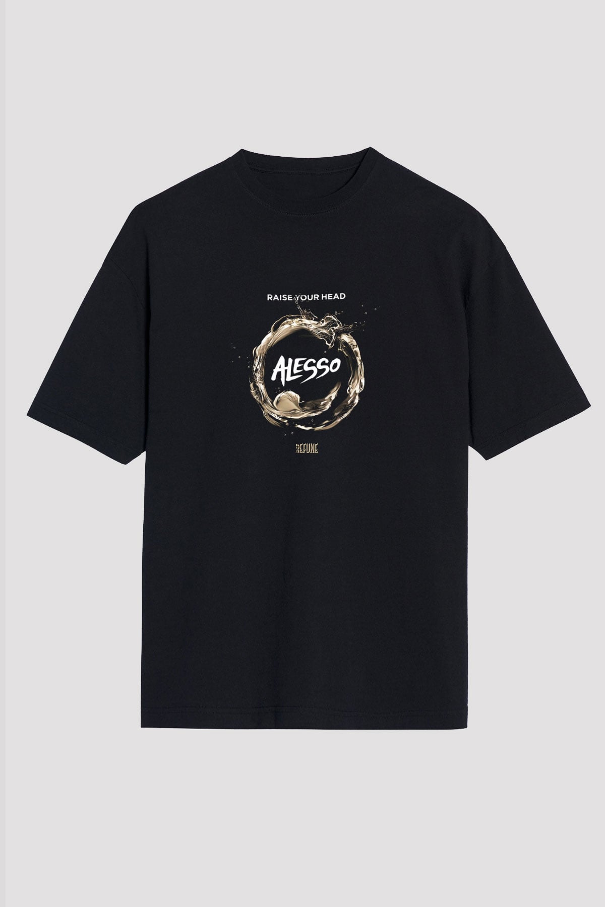 Alesso Baskılı Unisex Oversize Siyah Tişört