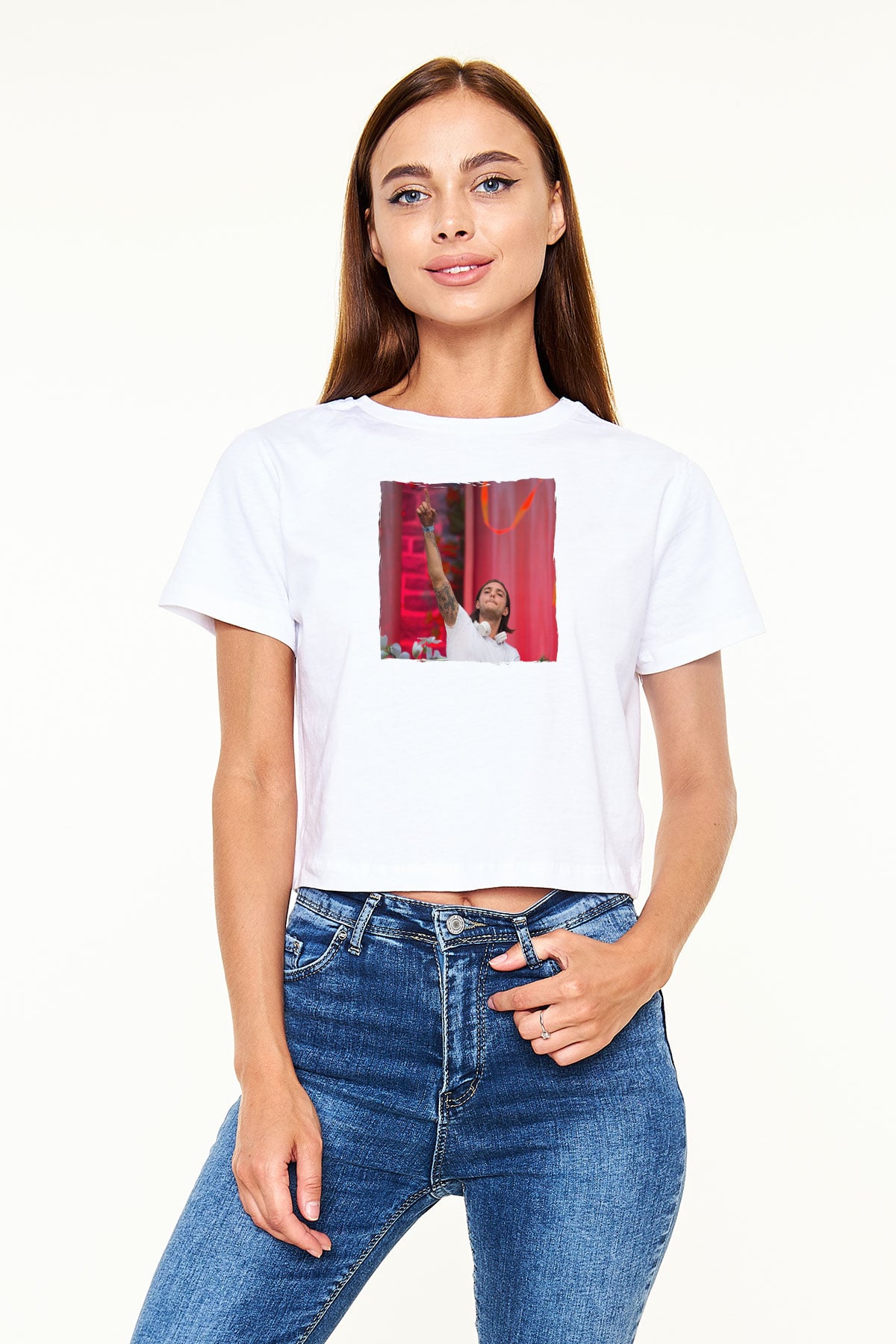 Alesso Beyaz  Crop Top Tişört
