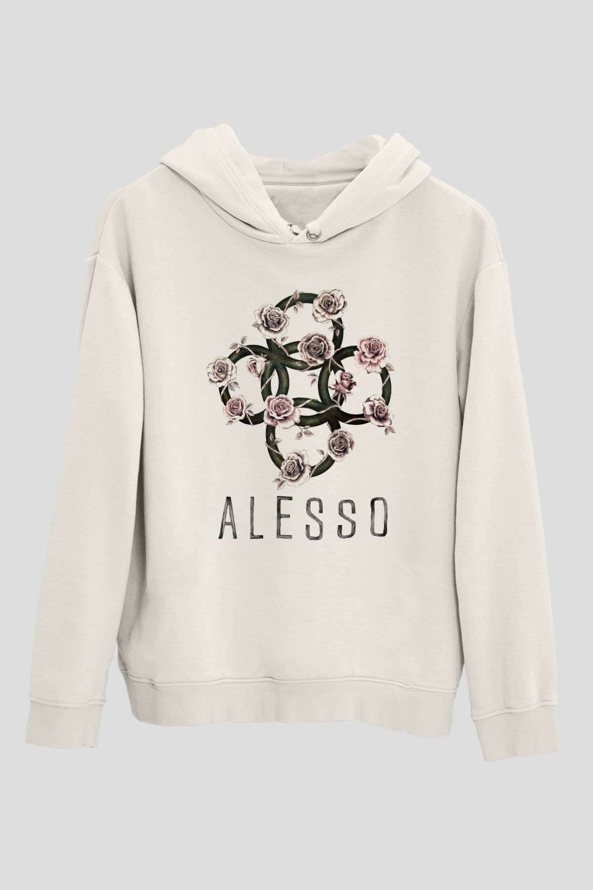 Alesso Beyaz Unisex Kapşonlu Sweatshirt