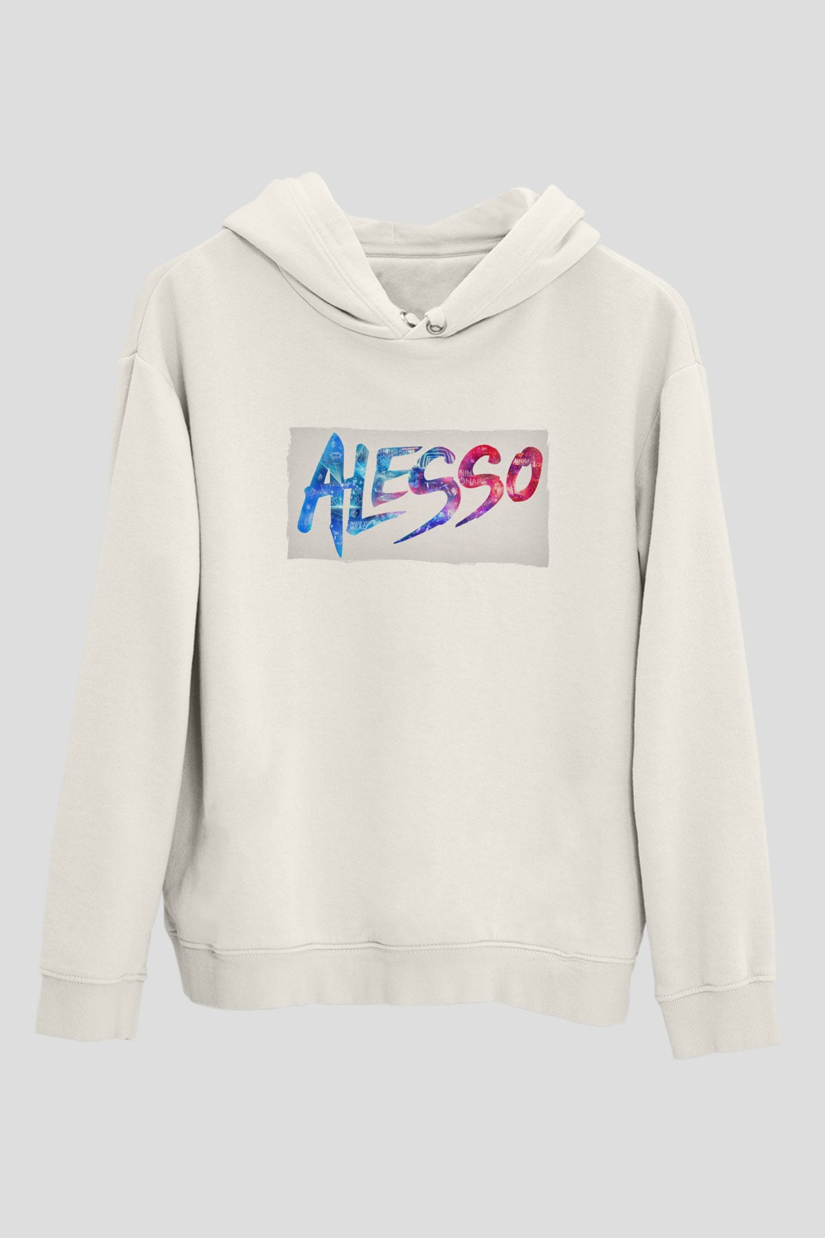 Alesso Beyaz Unisex Kapüşonlu Sweatshirt