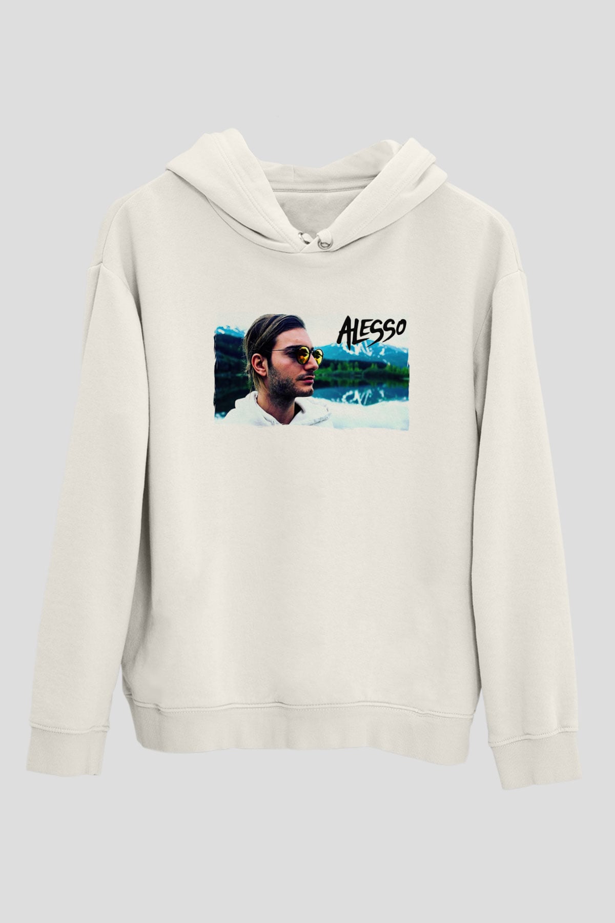 Alesso Beyaz Unisex Kapüşonlu Sweatshirt