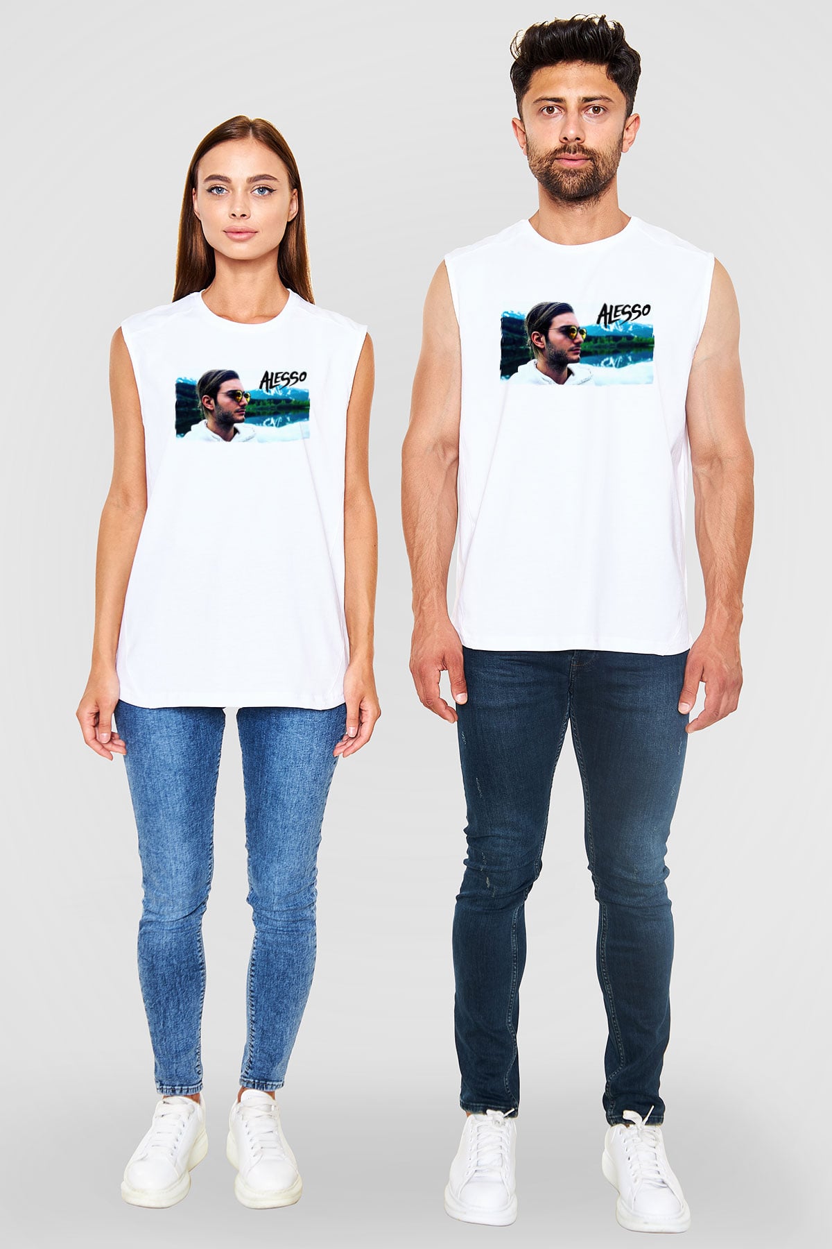 Alesso Beyaz Unisex Kolsuz Tişört