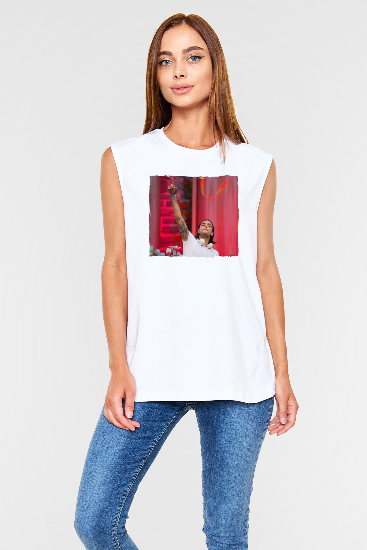 Alesso Beyaz Unisex Kolsuz Tişört