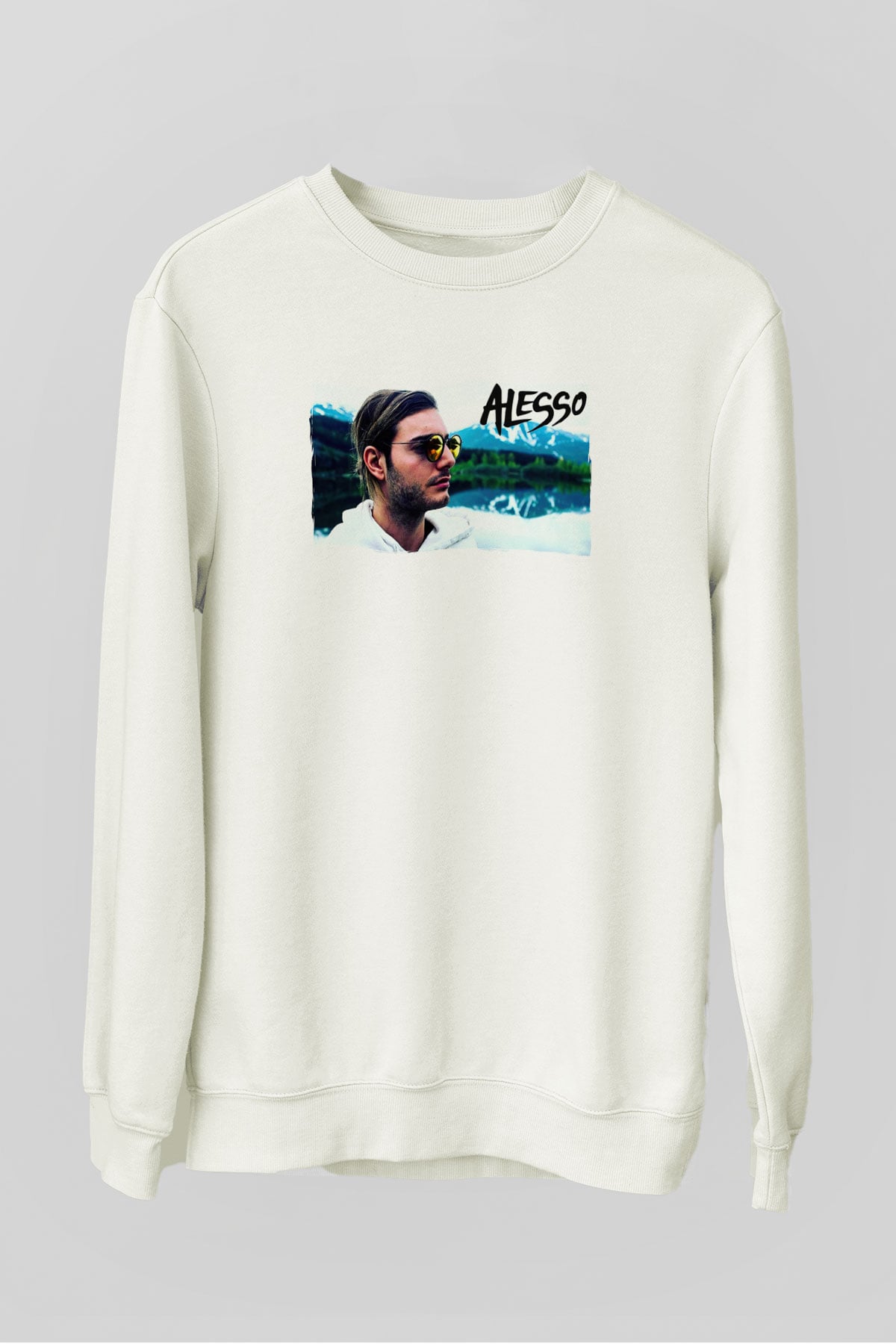 Alesso Beyaz Unisex Sweatshirt