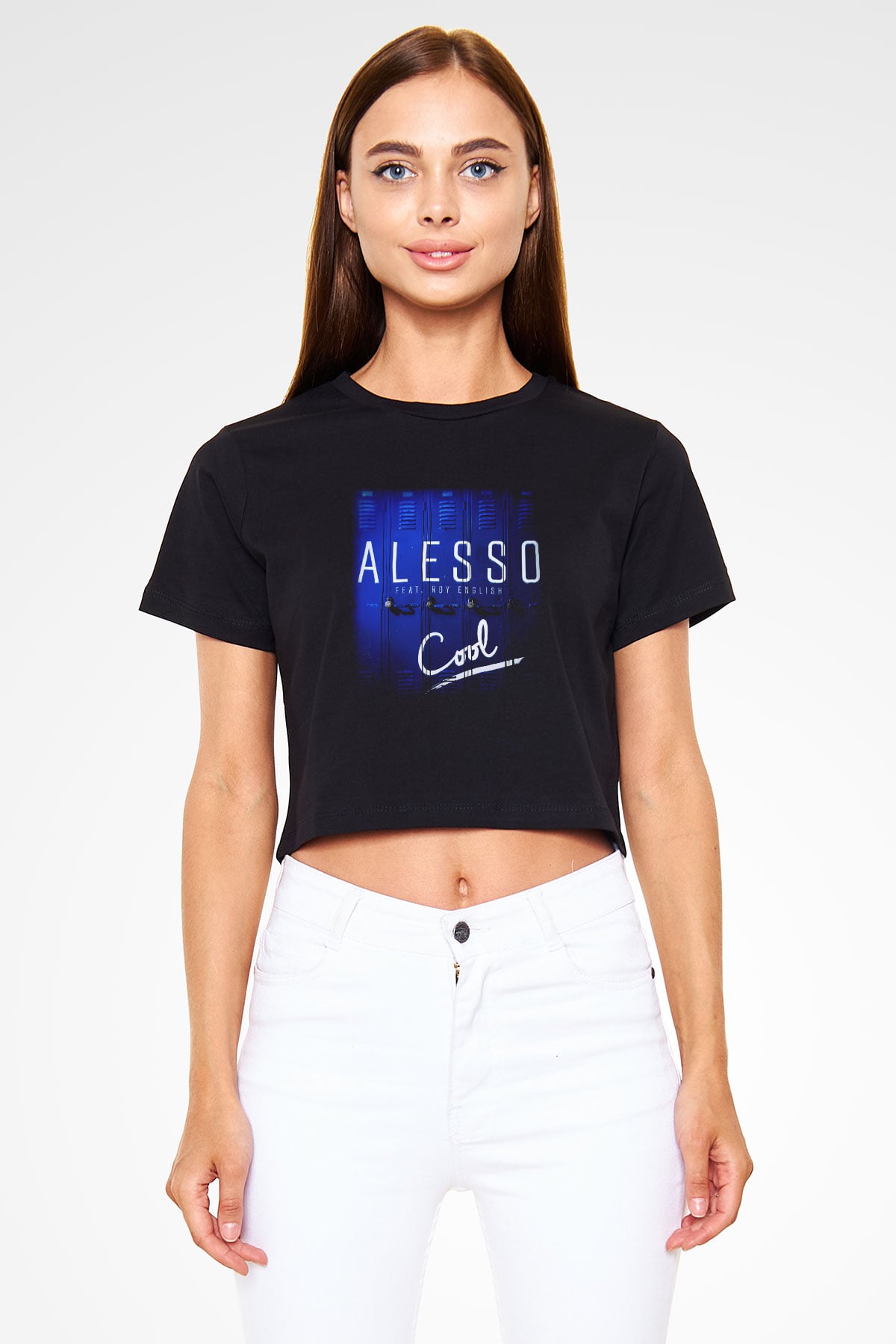 Alesso Siyah Crop Top Tişört