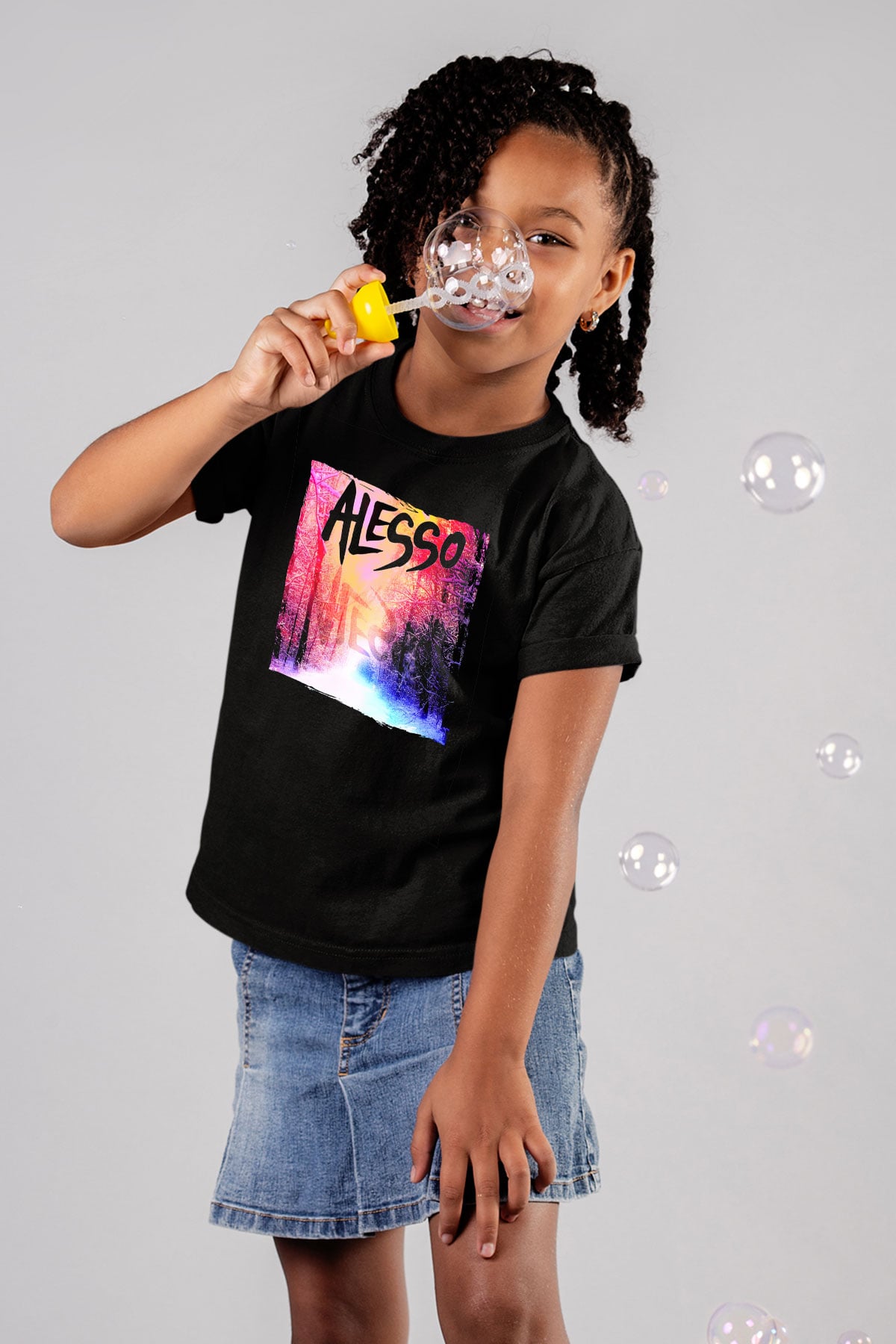 Alesso Siyah Unisex Çocuk Tişört