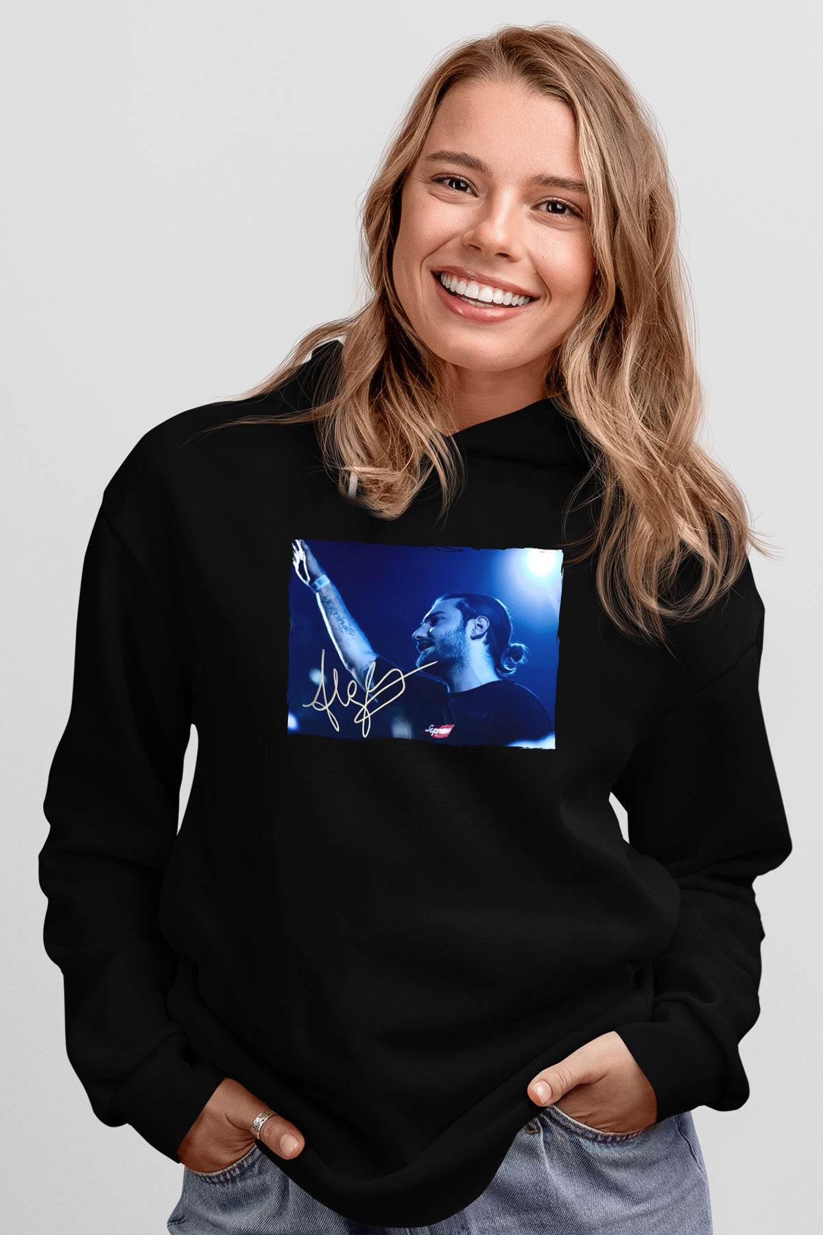 Alesso Siyah Unisex Kapüşonlu Sweatshirt