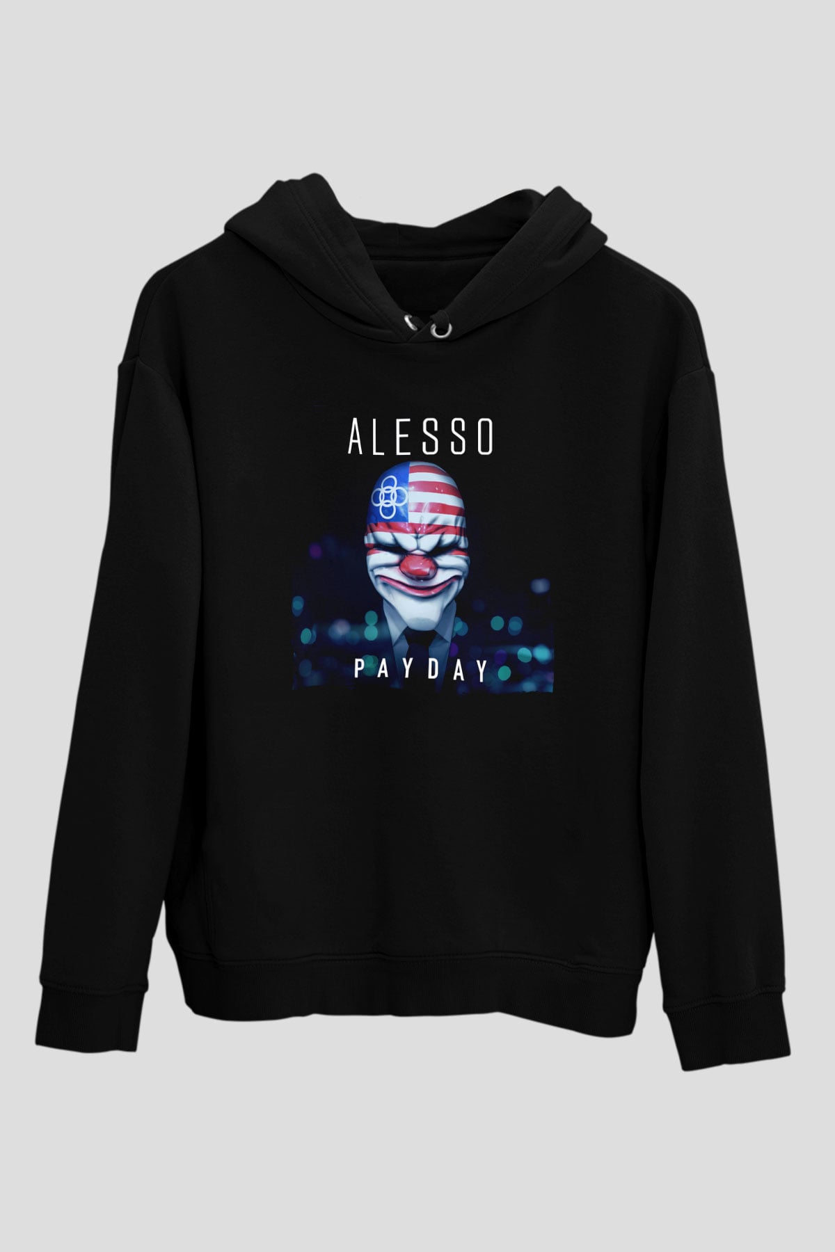 Alesso Siyah Unisex Kapüşonlu Sweatshirt
