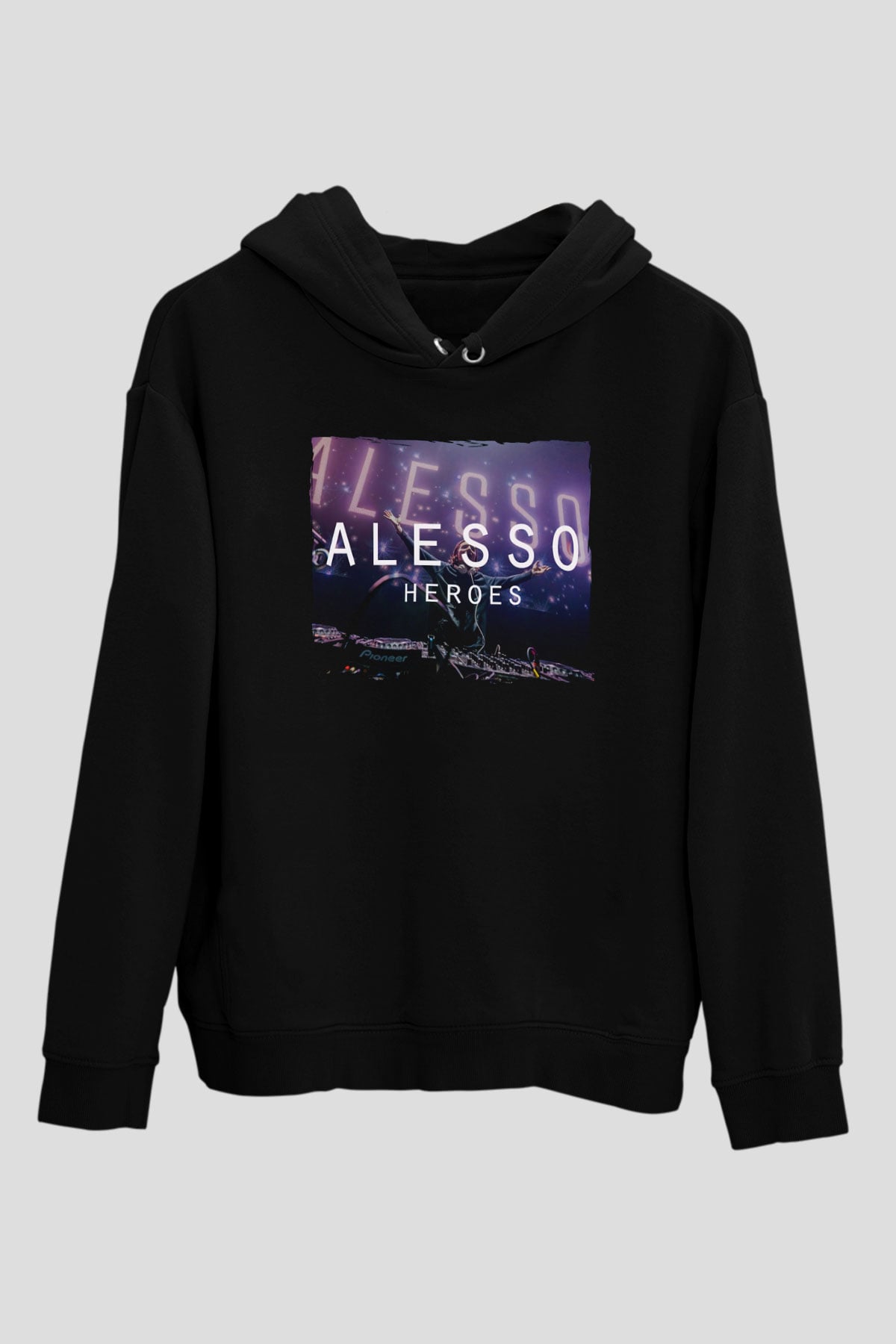 Alesso Siyah Unisex Kapüşonlu Sweatshirt