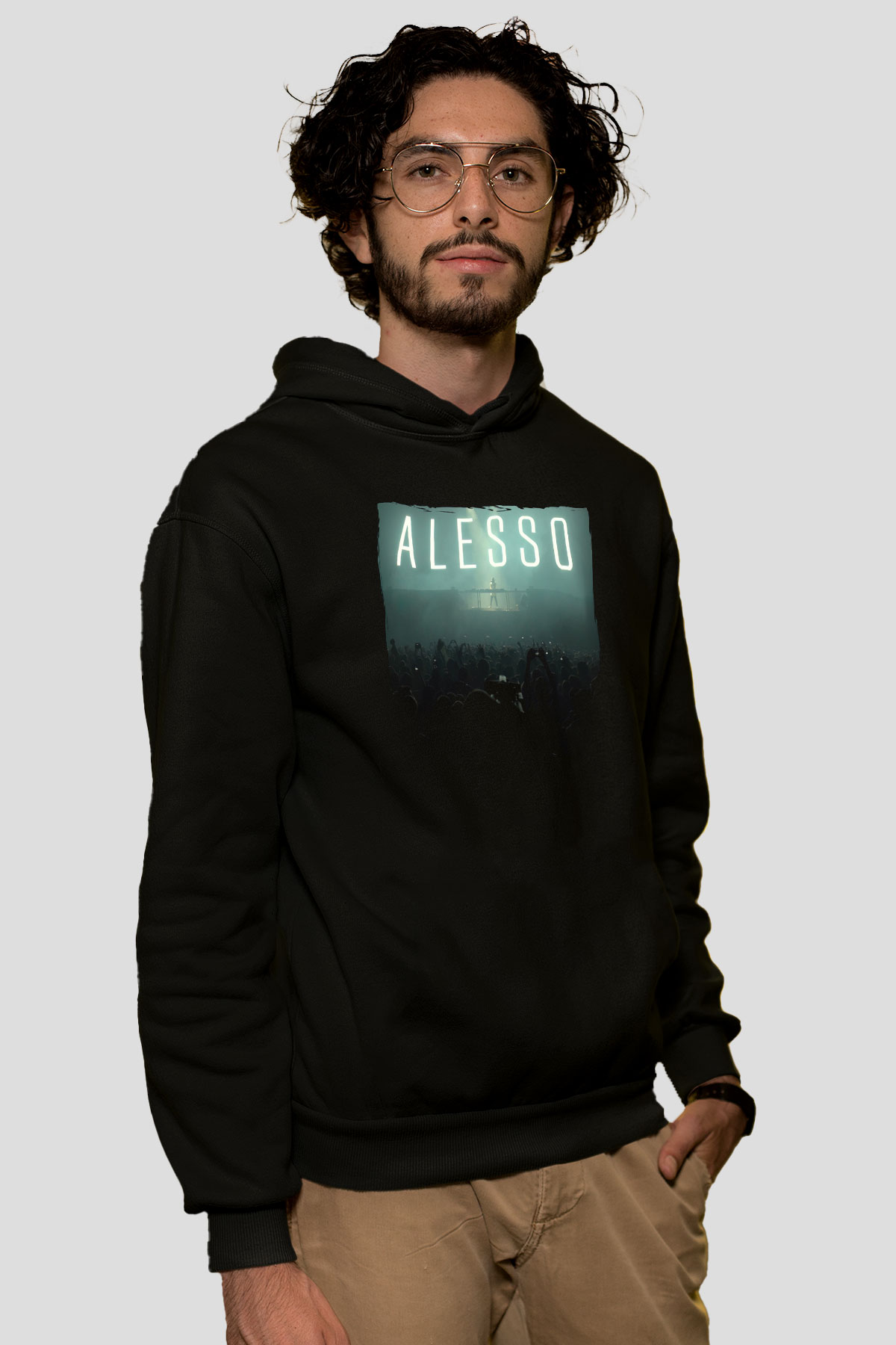 Alesso Siyah Unisex Kapüşonlu Sweatshirt