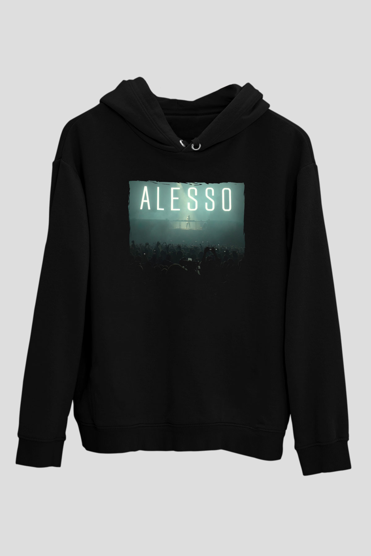 Alesso Siyah Unisex Kapüşonlu Sweatshirt