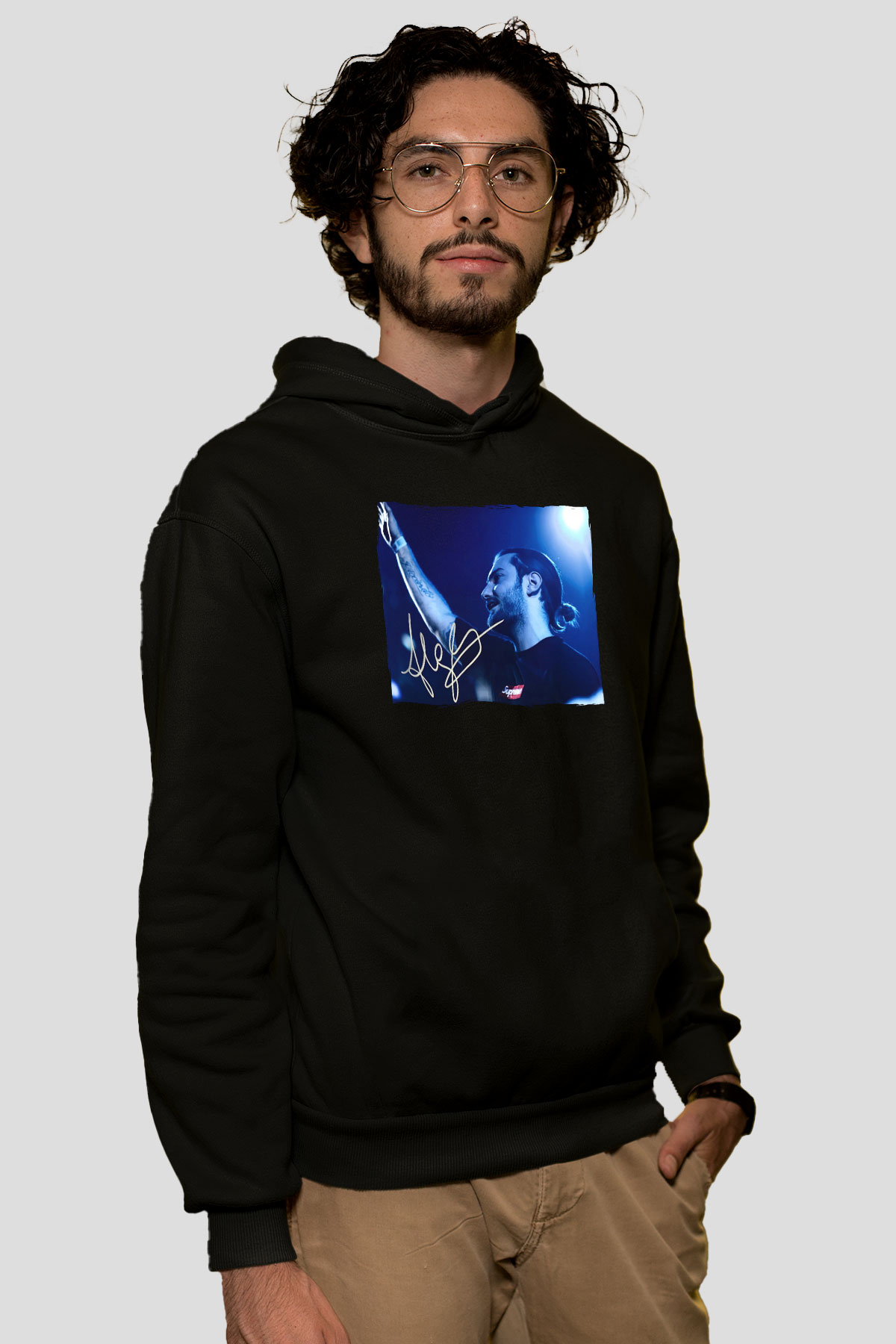 Alesso Siyah Unisex Kapüşonlu Sweatshirt