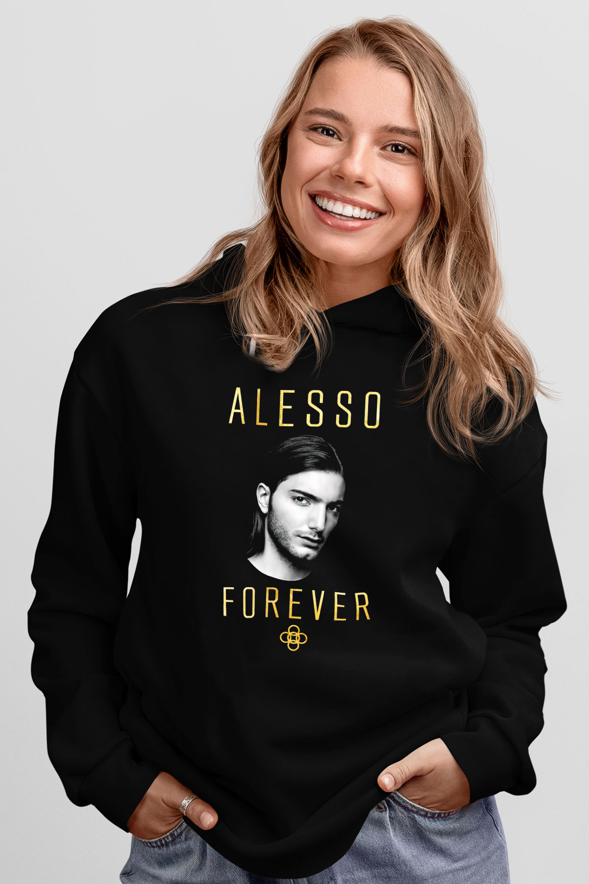 Alesso Siyah Unisex Kapüşonlu Sweatshirt