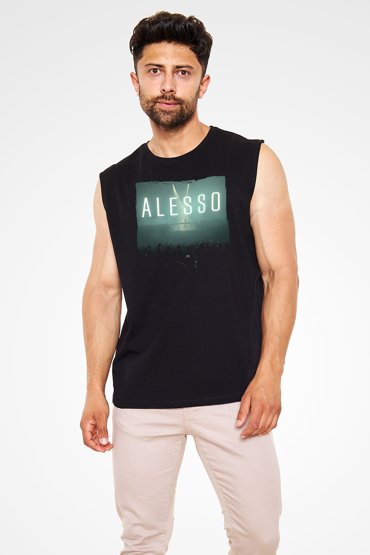 Alesso Siyah Unisex Kolsuz Tişört