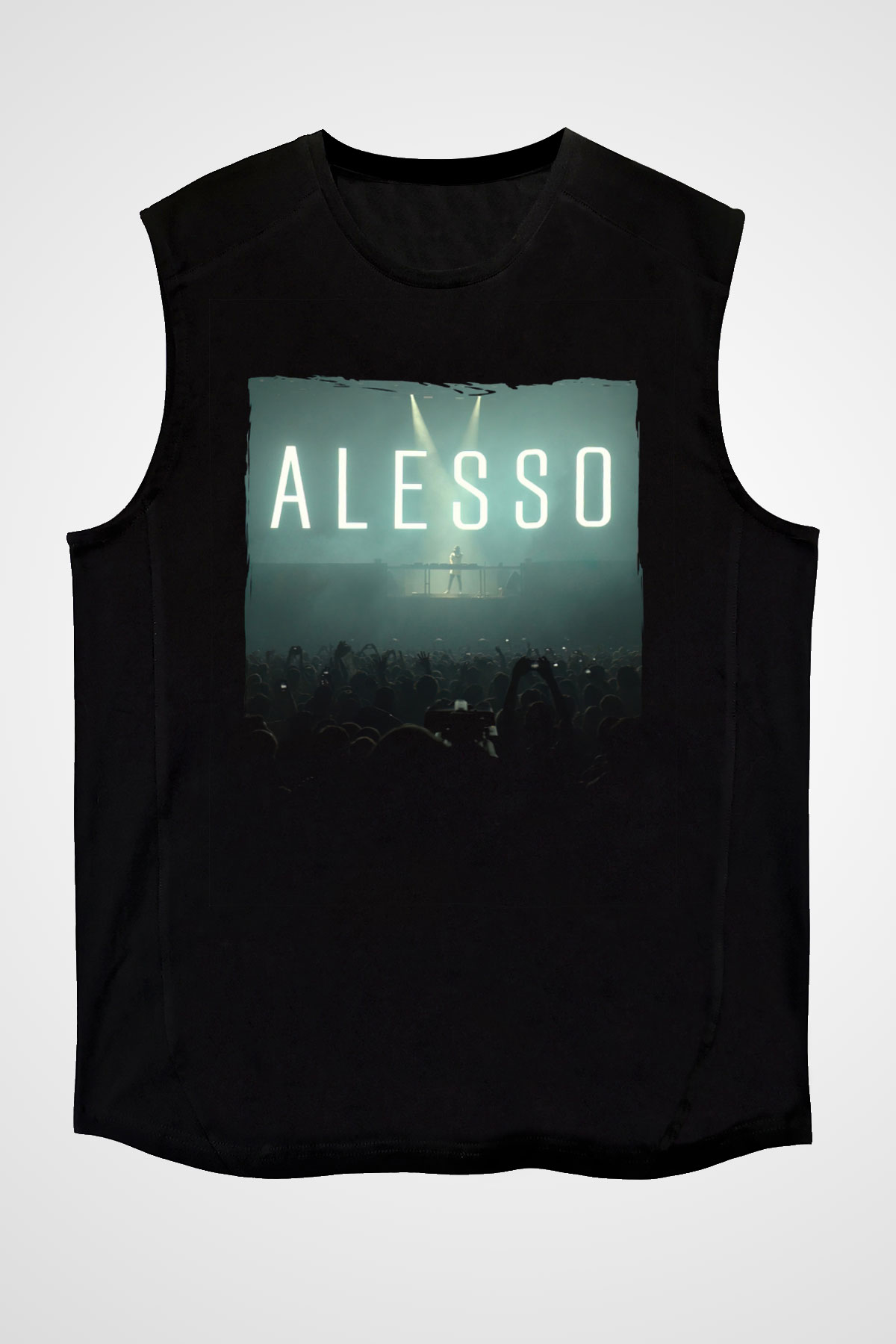 Alesso Siyah Unisex Kolsuz Tişört