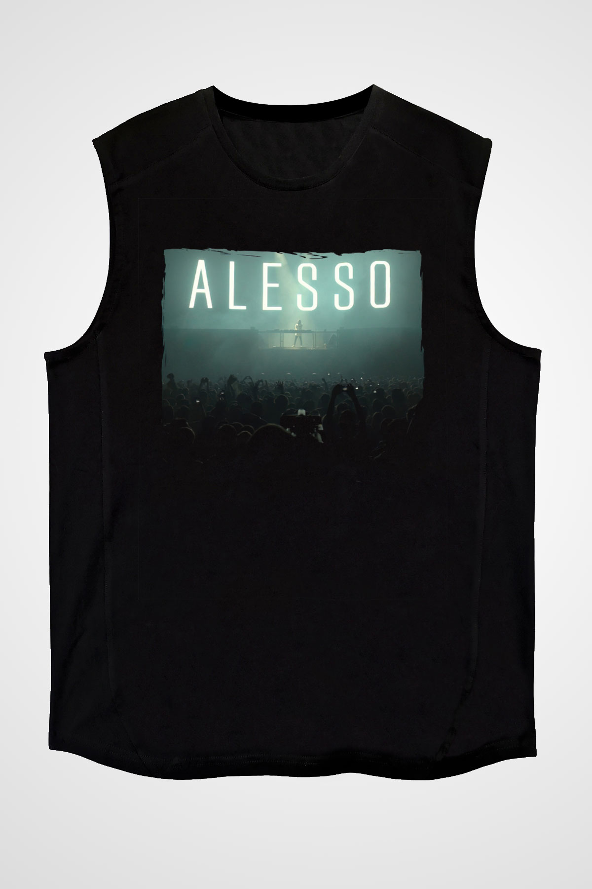 Alesso Siyah Unisex Kolsuz Tişört