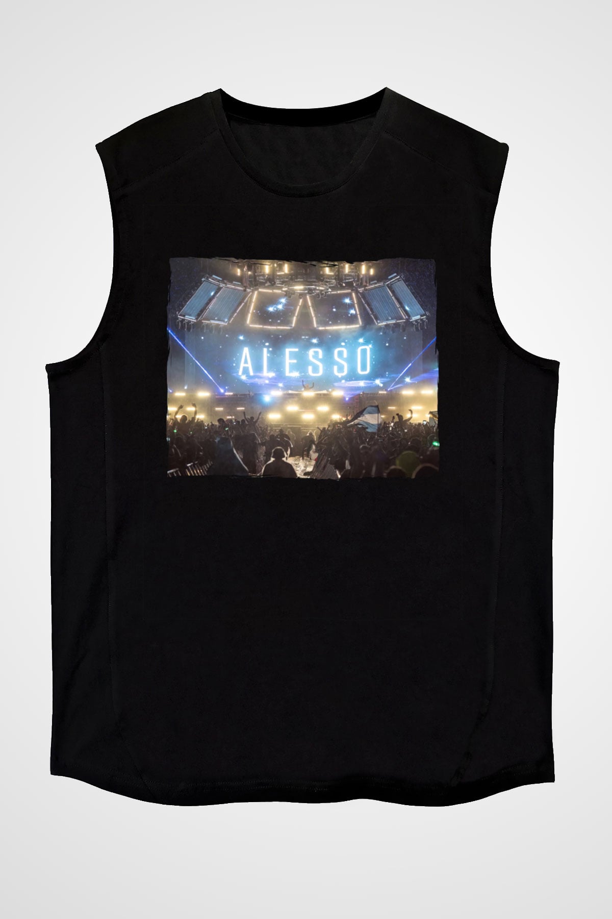 Alesso Siyah Unisex Kolsuz Tişört