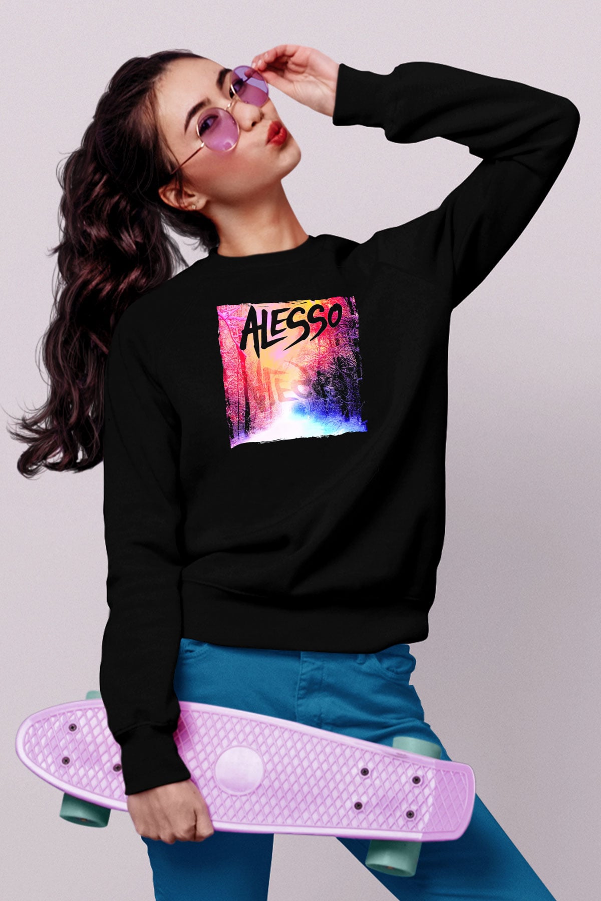 Alesso Siyah Unisex Sweatshirt