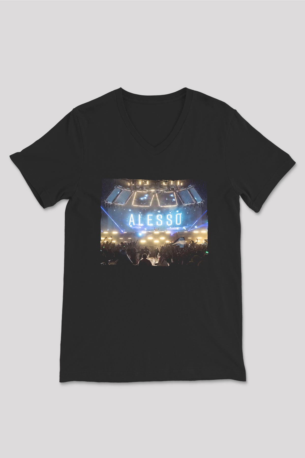Alesso Siyah Unisex V Yaka Tişört