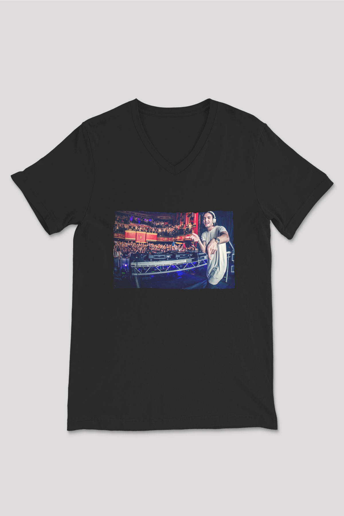 Alesso Siyah Unisex V Yaka Tişört