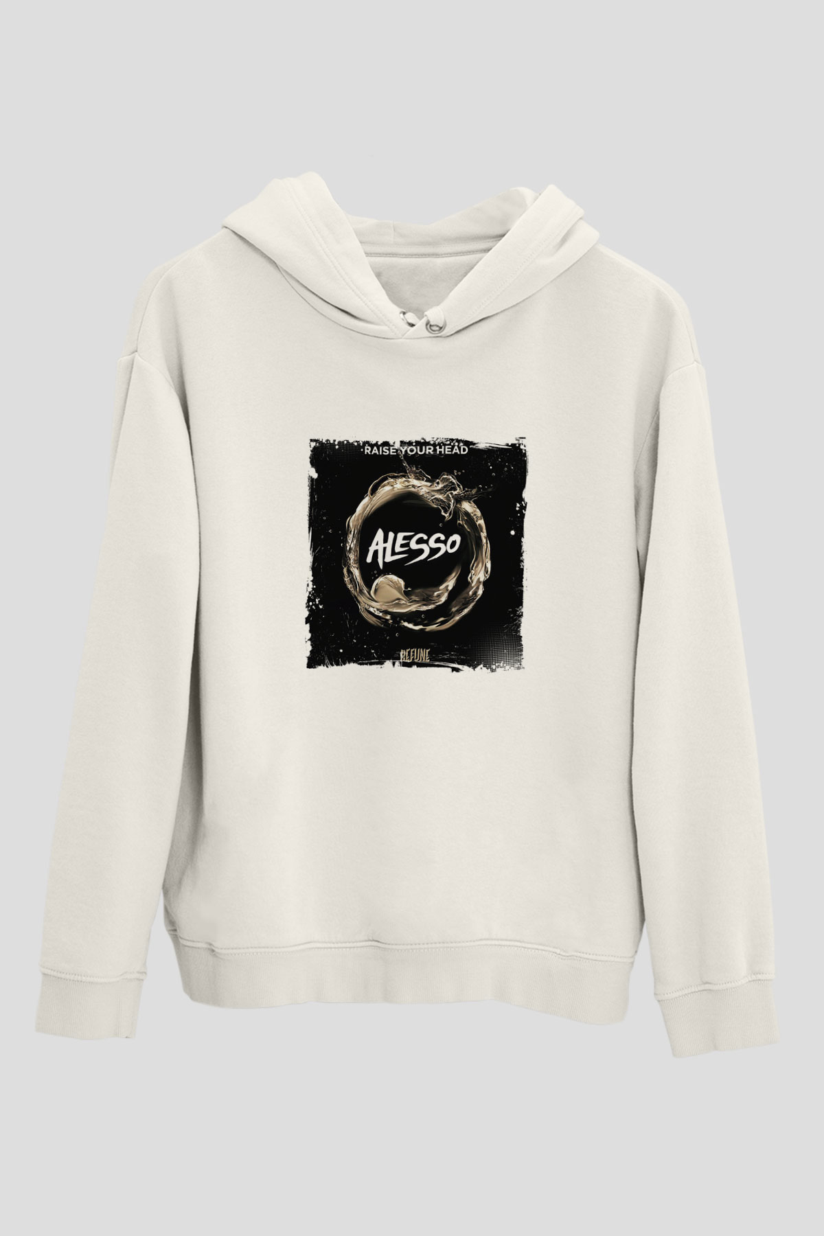 AlessoBaskılı Beyaz Hoodie