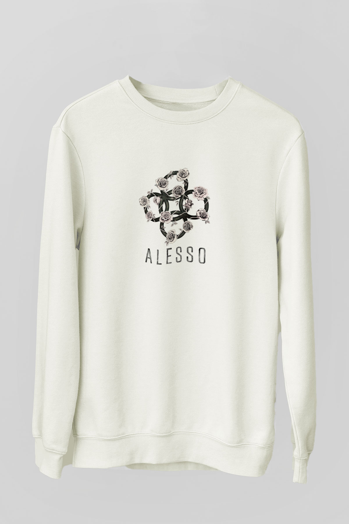 AlessoBaskılı Beyaz Sweatshirt