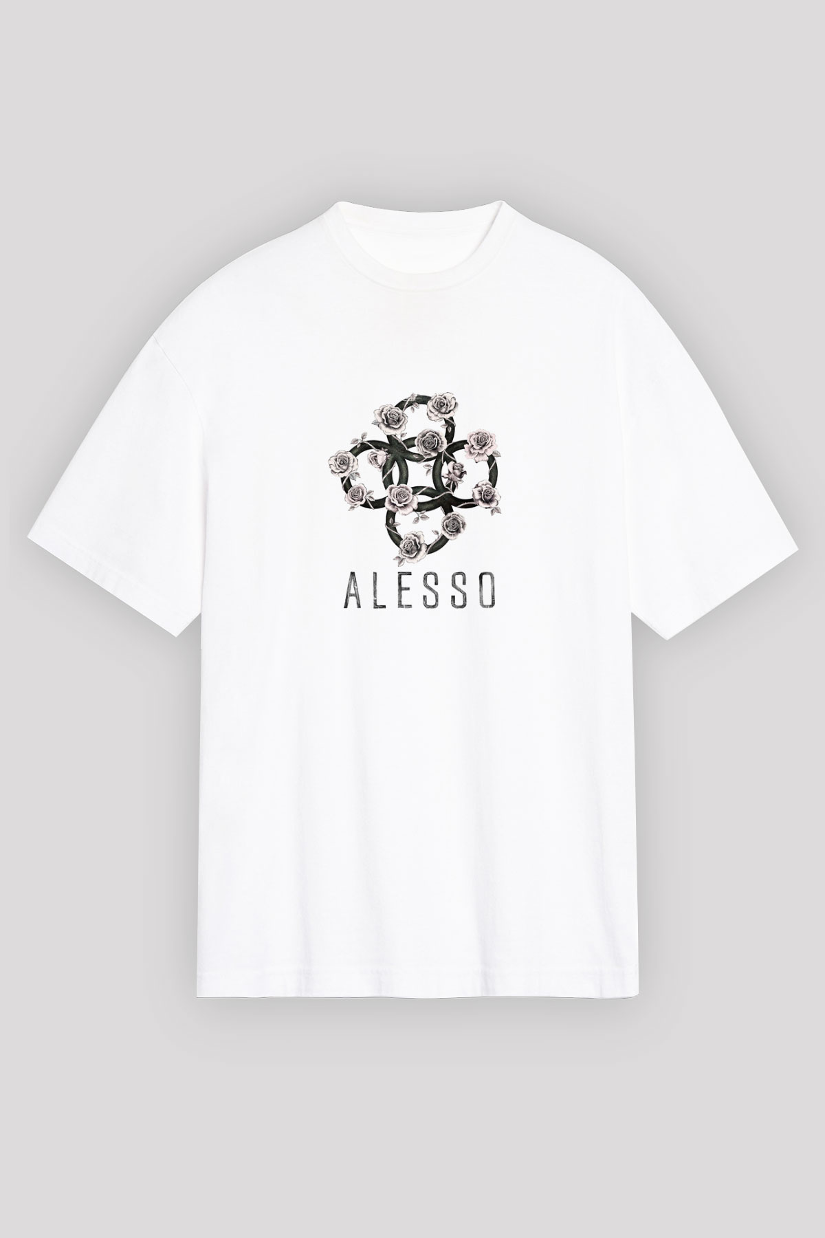 AlessoBaskılı Beyaz Tişört