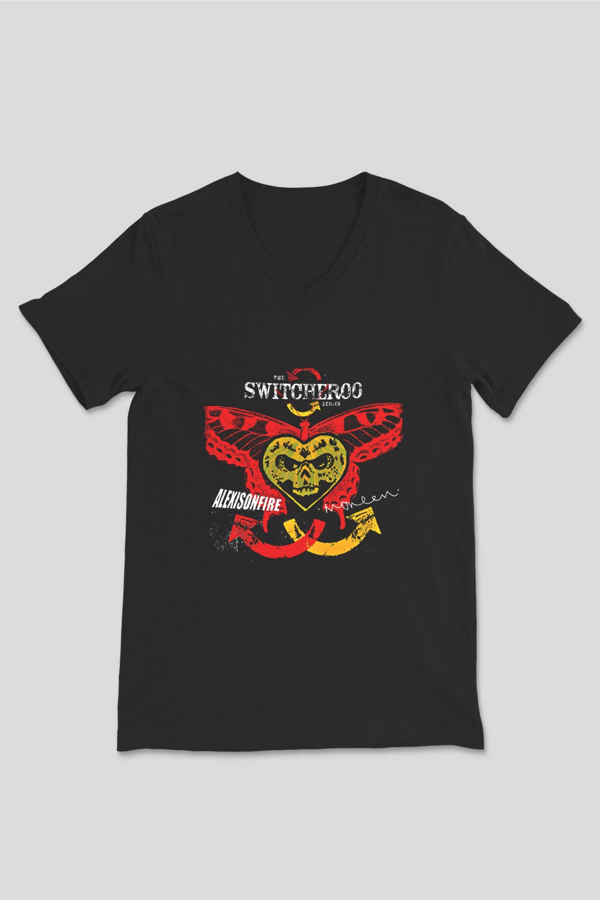 Alexisonfire Baskılı Unisex Siyah V Yaka Tişört
