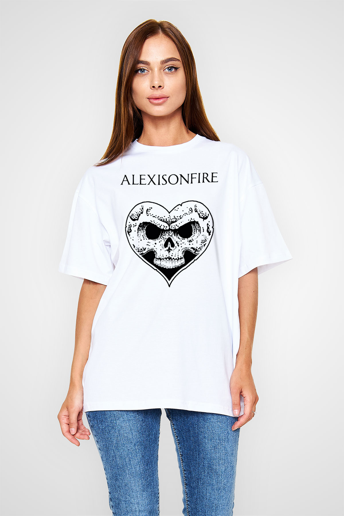 Alexisonfire Beyaz Unisex Oversize Tişört T-Shirt