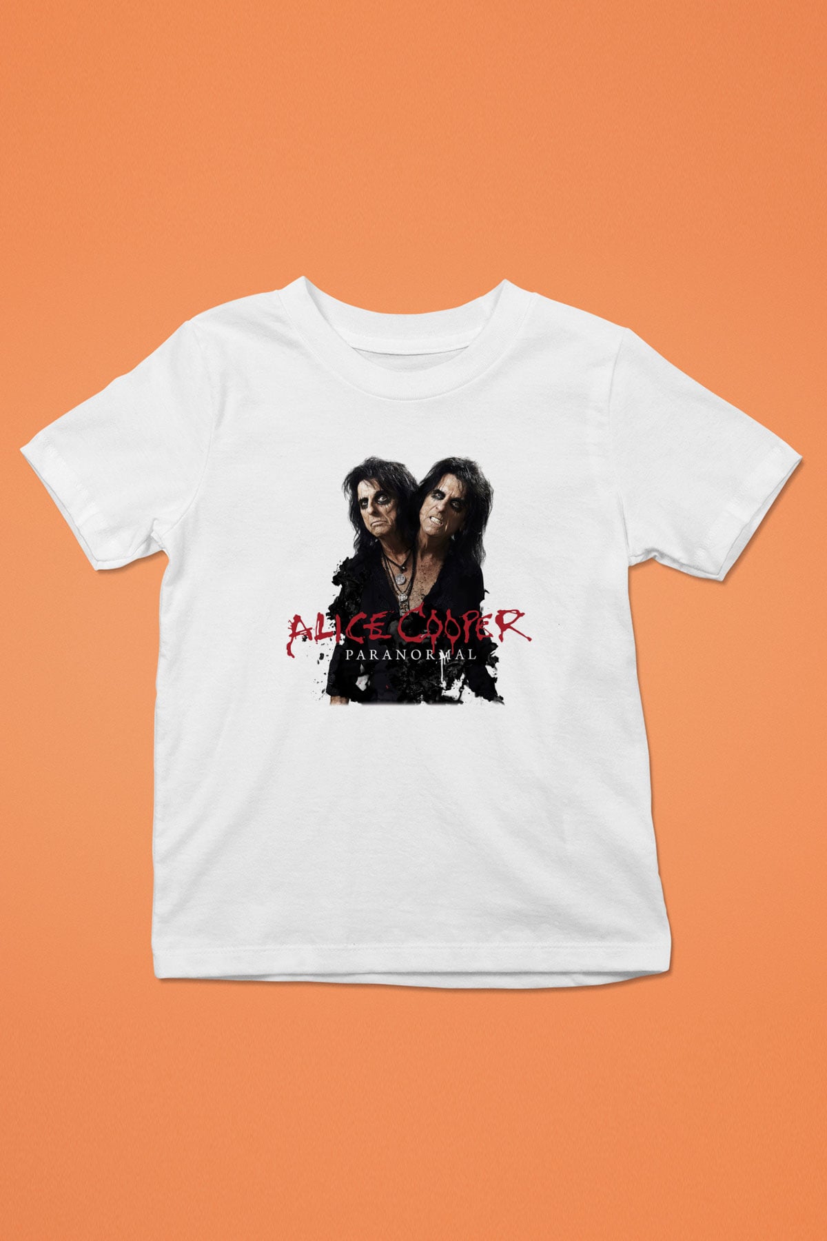 Alice Cooper Baskılı Beyaz Unisex Çocuk Tişört