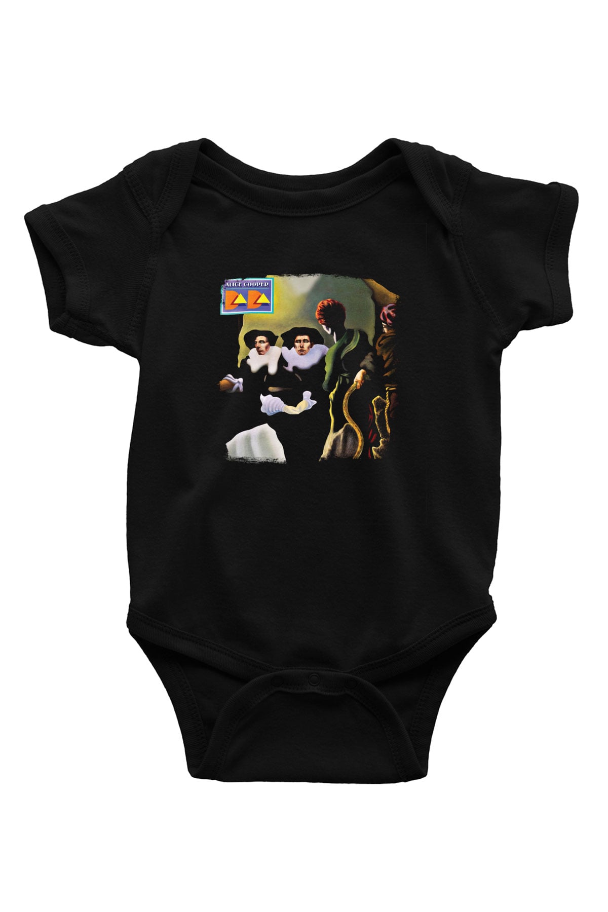 Alice Cooper Baskılı Unisex Siyah Bebek Body - Zıbın
