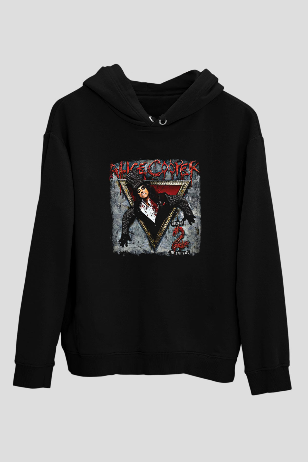 Alice Cooper Baskılı Unisex Siyah Hoodie