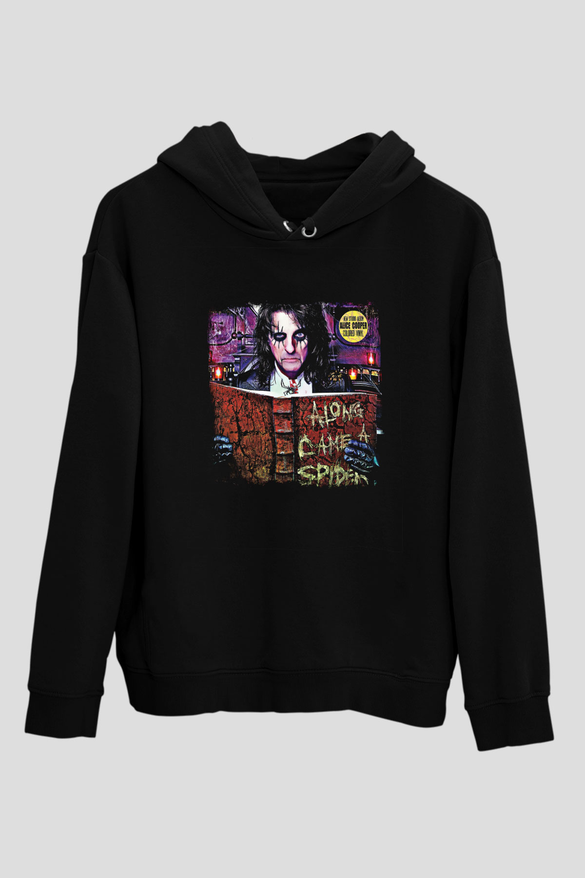 Alice Cooper Baskılı Unisex Siyah Hoodie