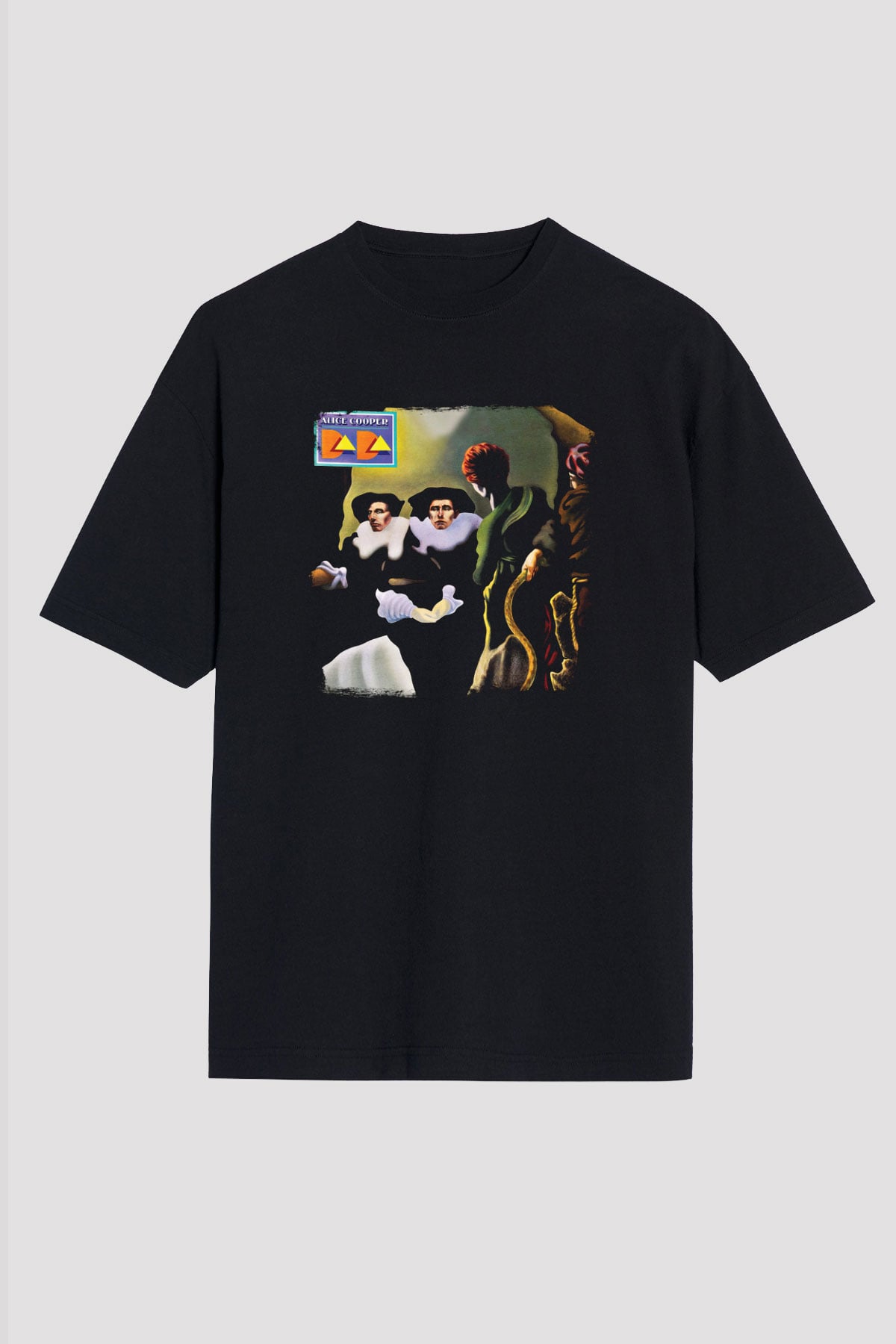 Alice Cooper Baskılı Unisex Siyah Oversize Tişört