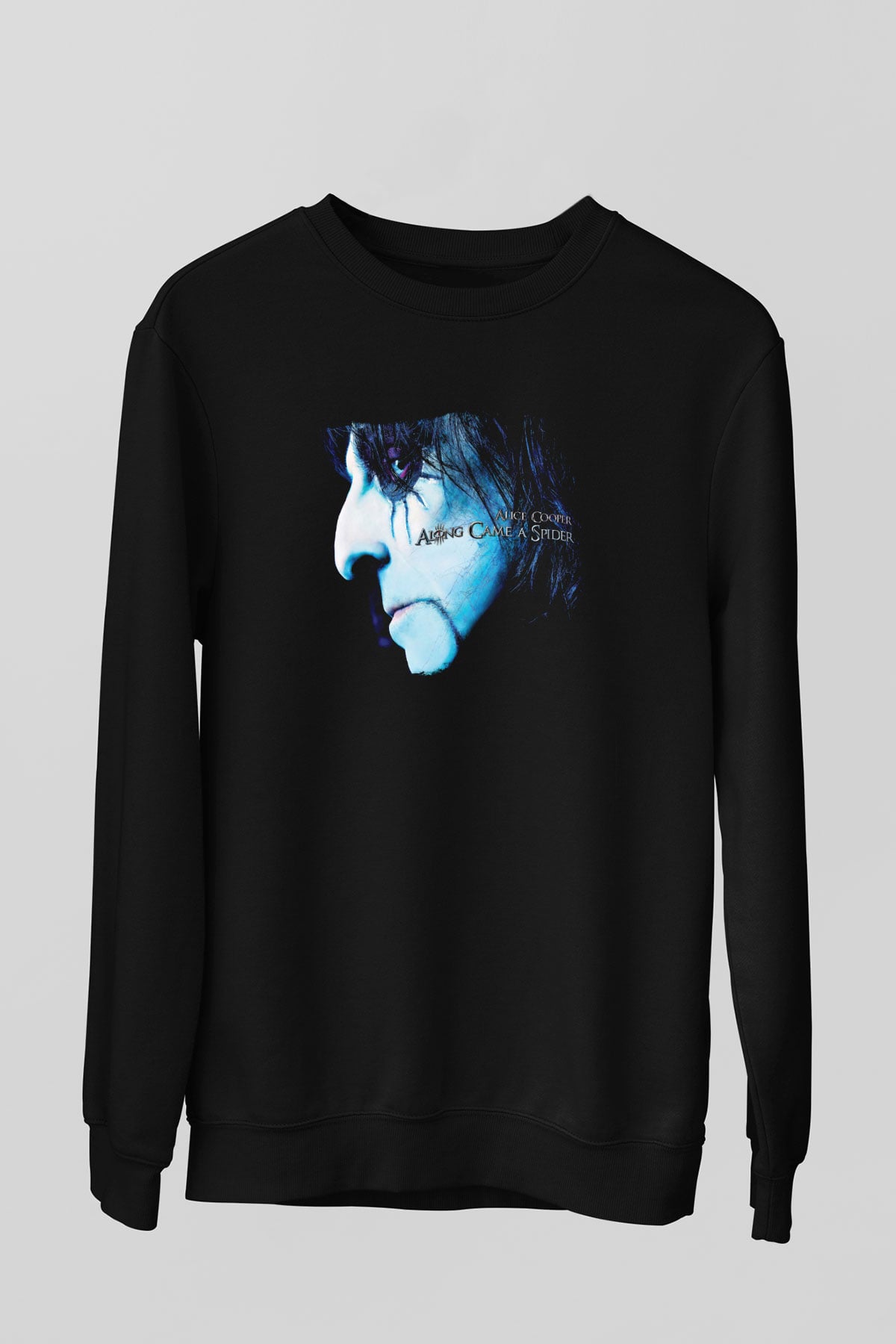 Alice Cooper Baskılı Unisex Siyah Sweatshirt