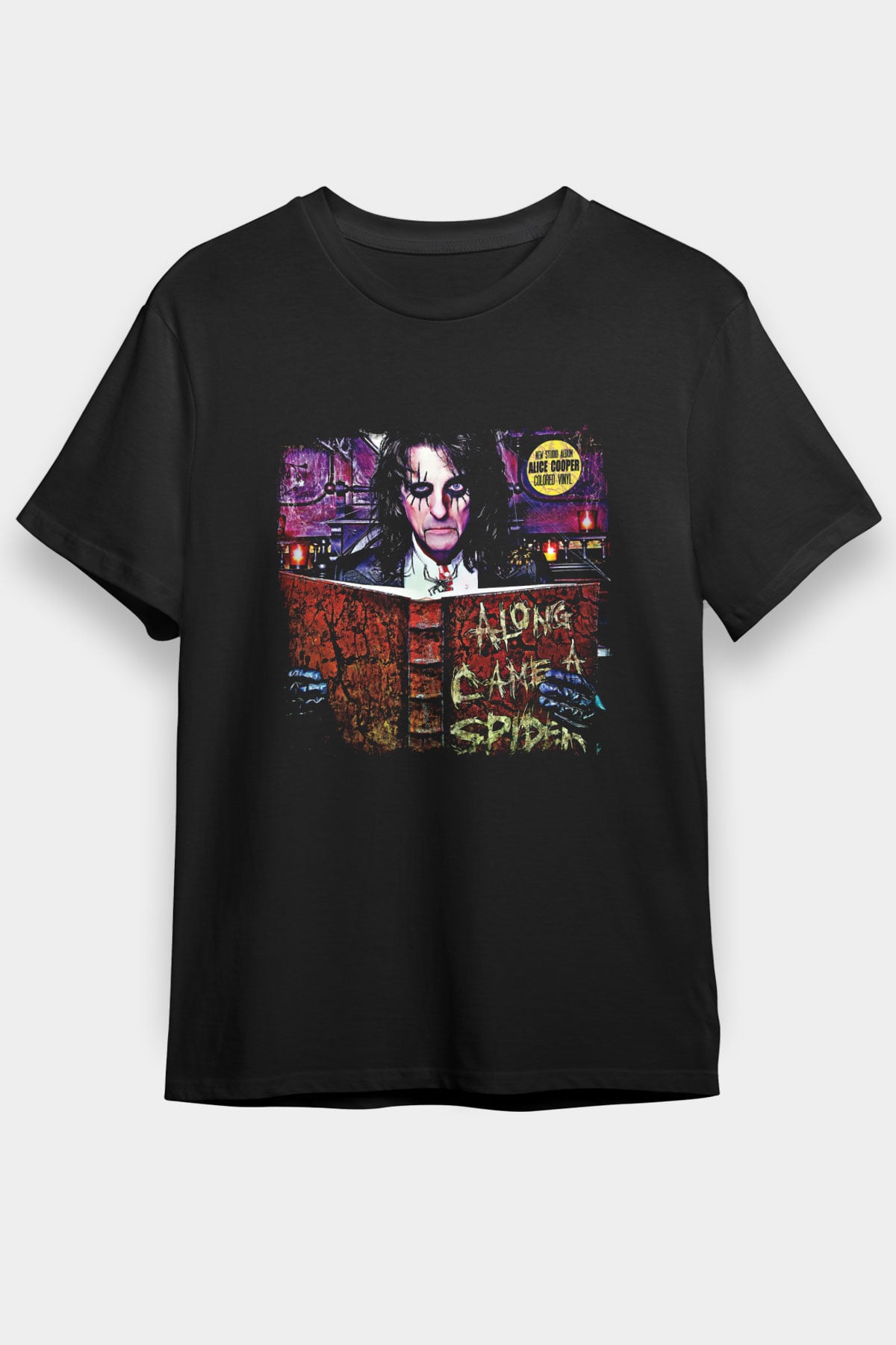 Alice Cooper Baskılı Unisex Siyah Tişört