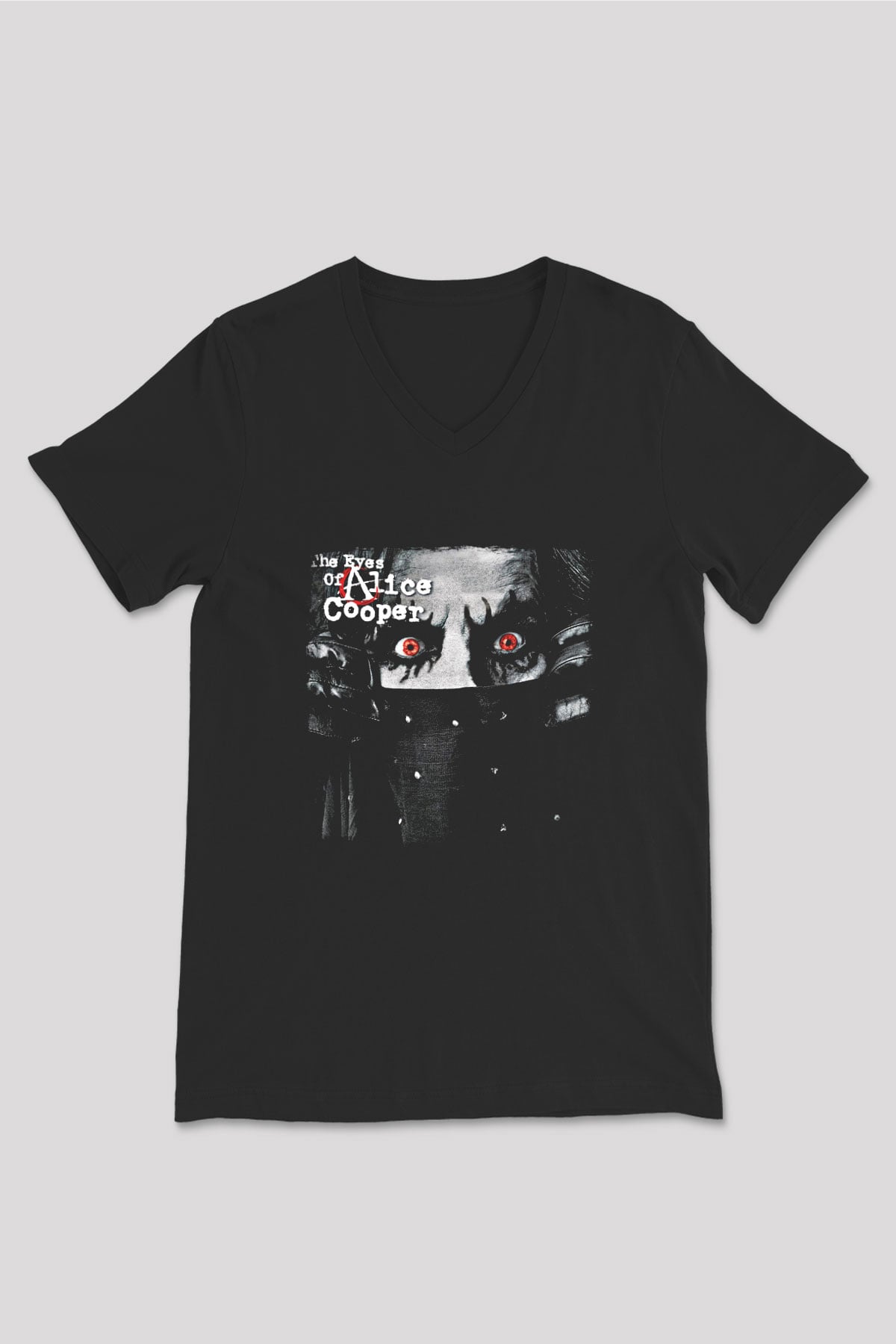 Alice Cooper Baskılı Unisex Siyah V Yaka Tişört