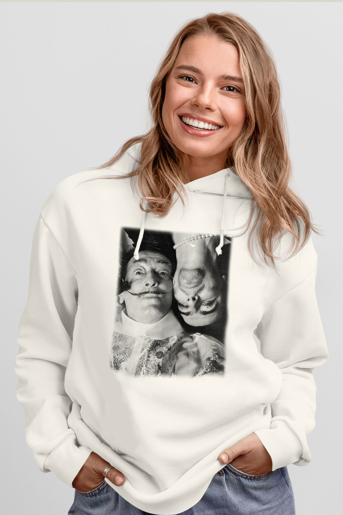 Alice Cooper Beyaz Unisex Kapşonlu Sweatshirt