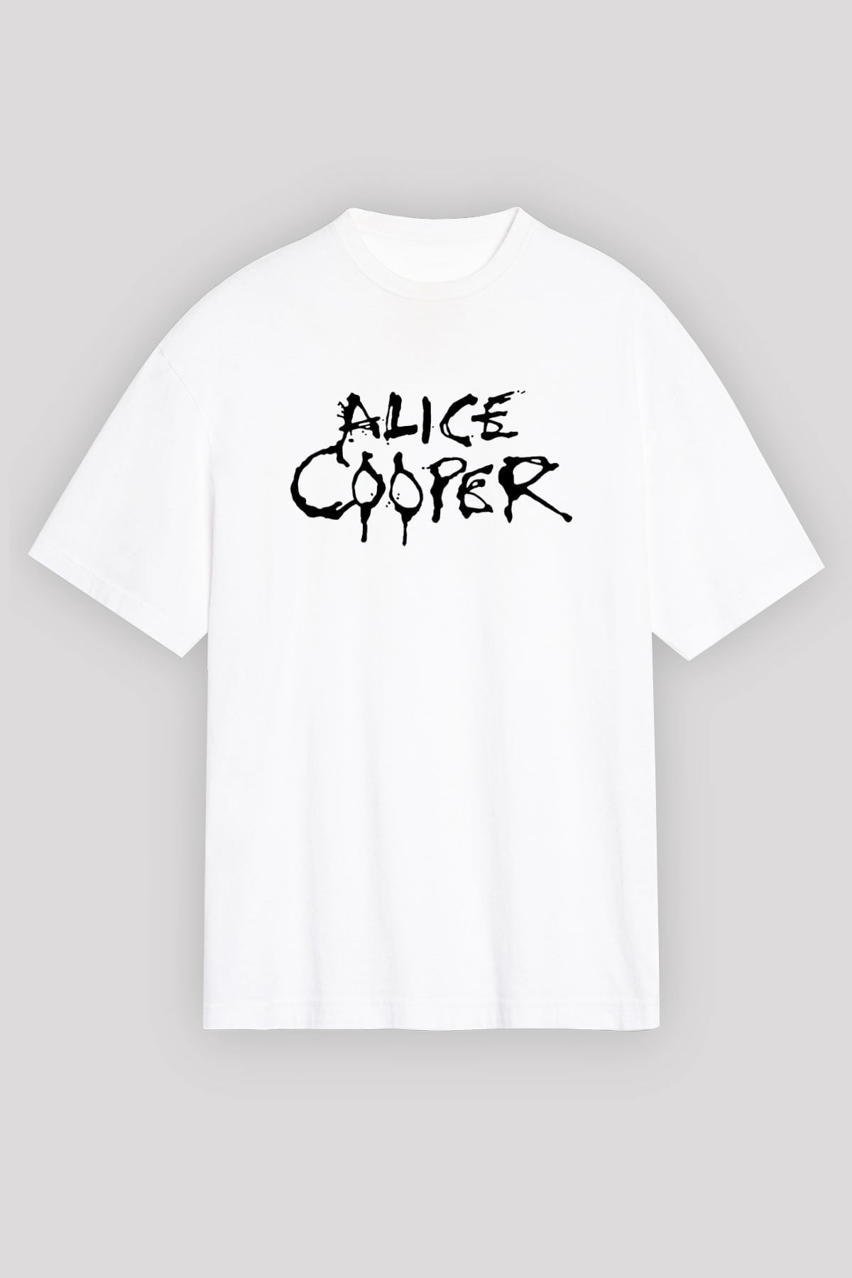 Alice Cooper Beyaz Unisex Oversize Tişört T-Shirt