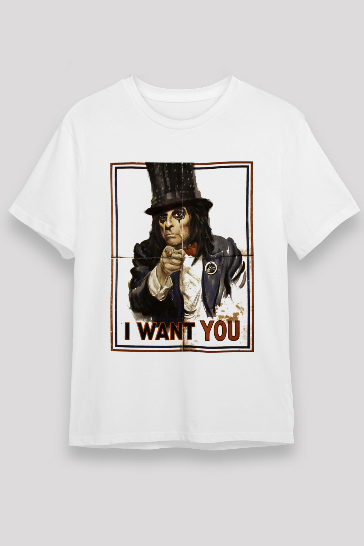 Alice Cooper Beyaz Unisex Tişört T-Shirt - TişörtFabrikası