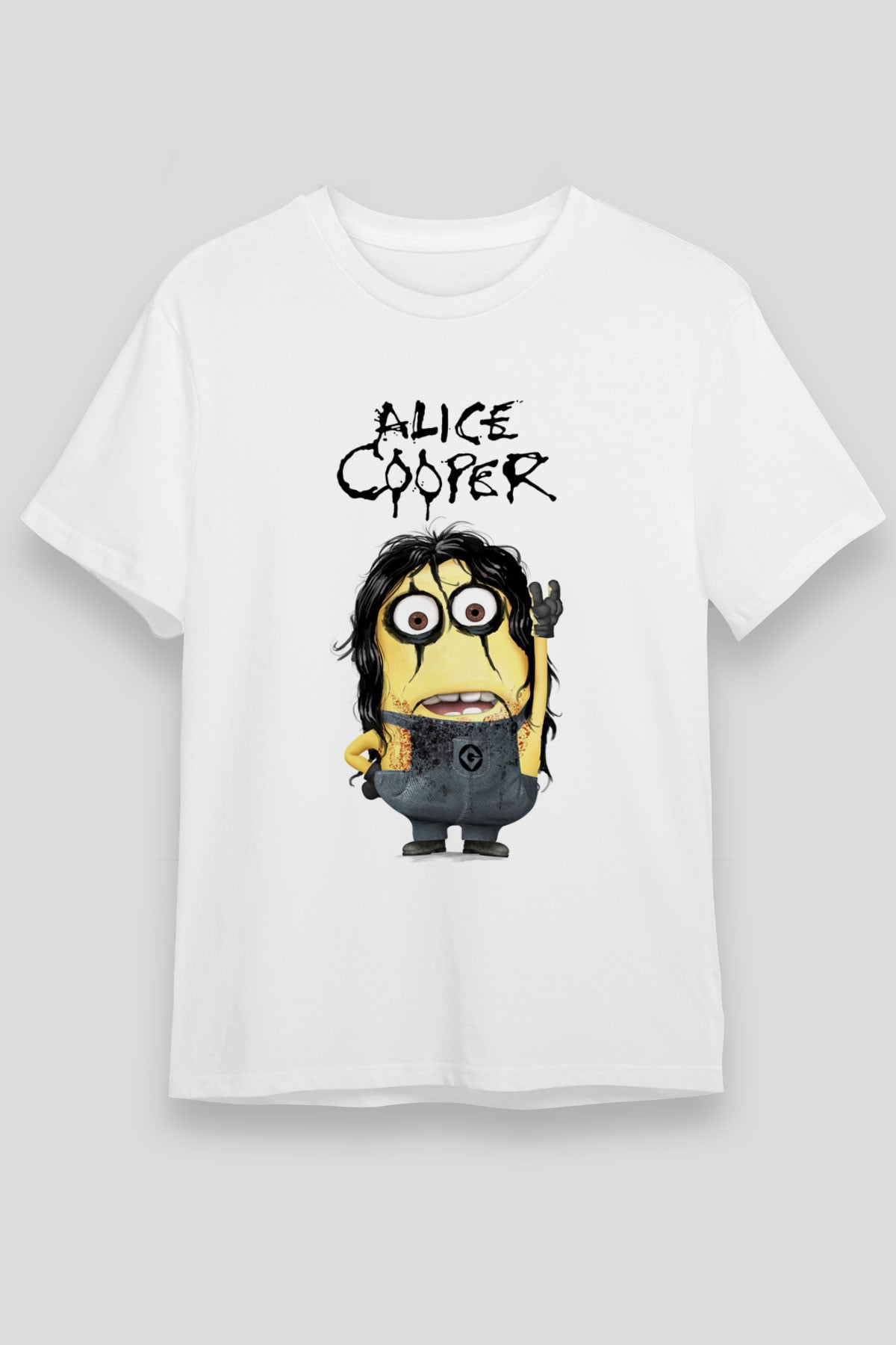 Alice Cooper Beyaz Unisex Tişört T-Shirt - TişörtFabrikası