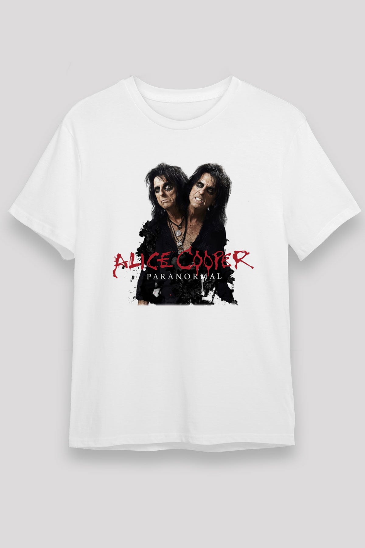 Alice Cooper Beyaz Unisex Tişört T-Shirt - TişörtFabrikası