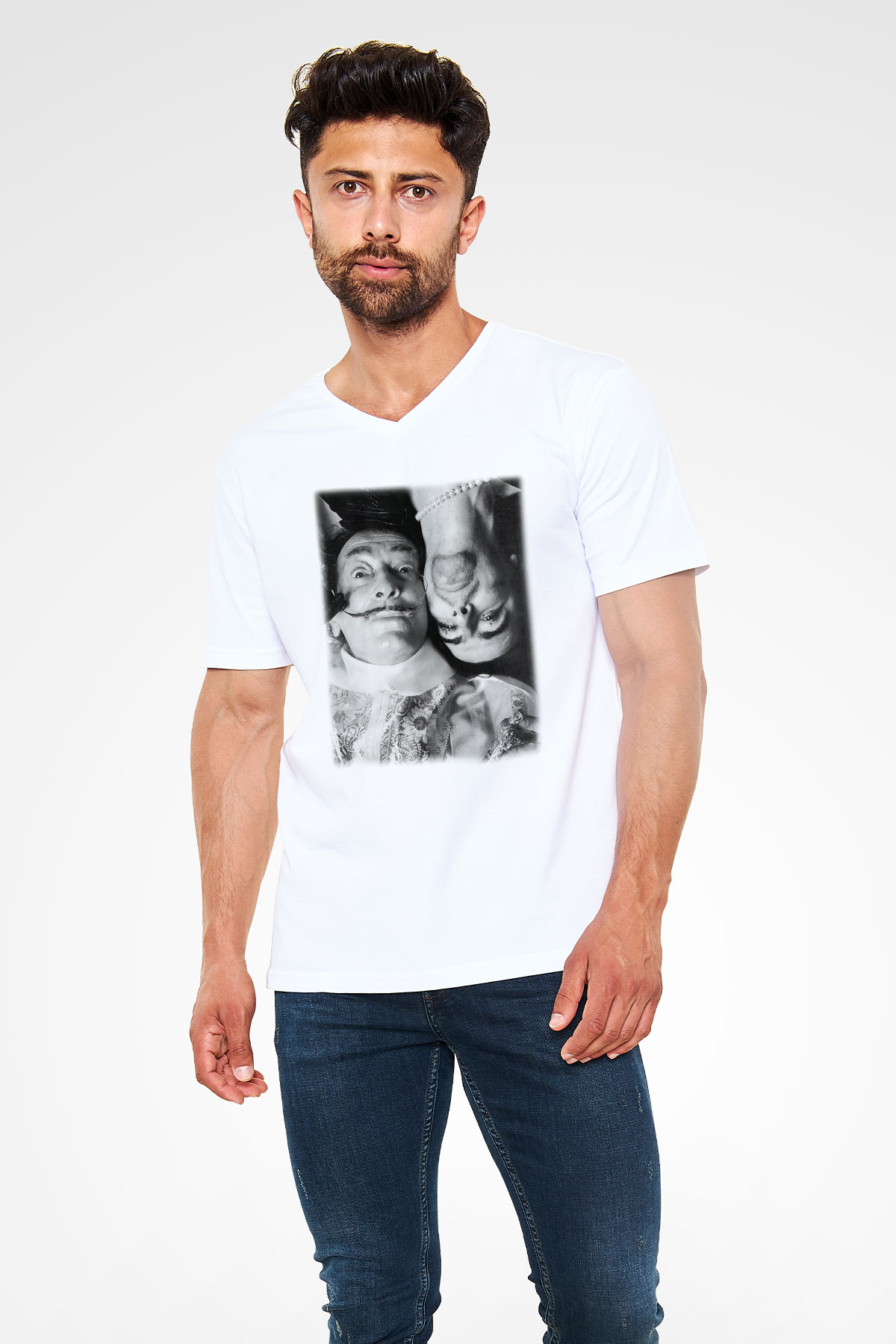 Alice Cooper Beyaz Unisex V Yaka Tişört T-Shirt