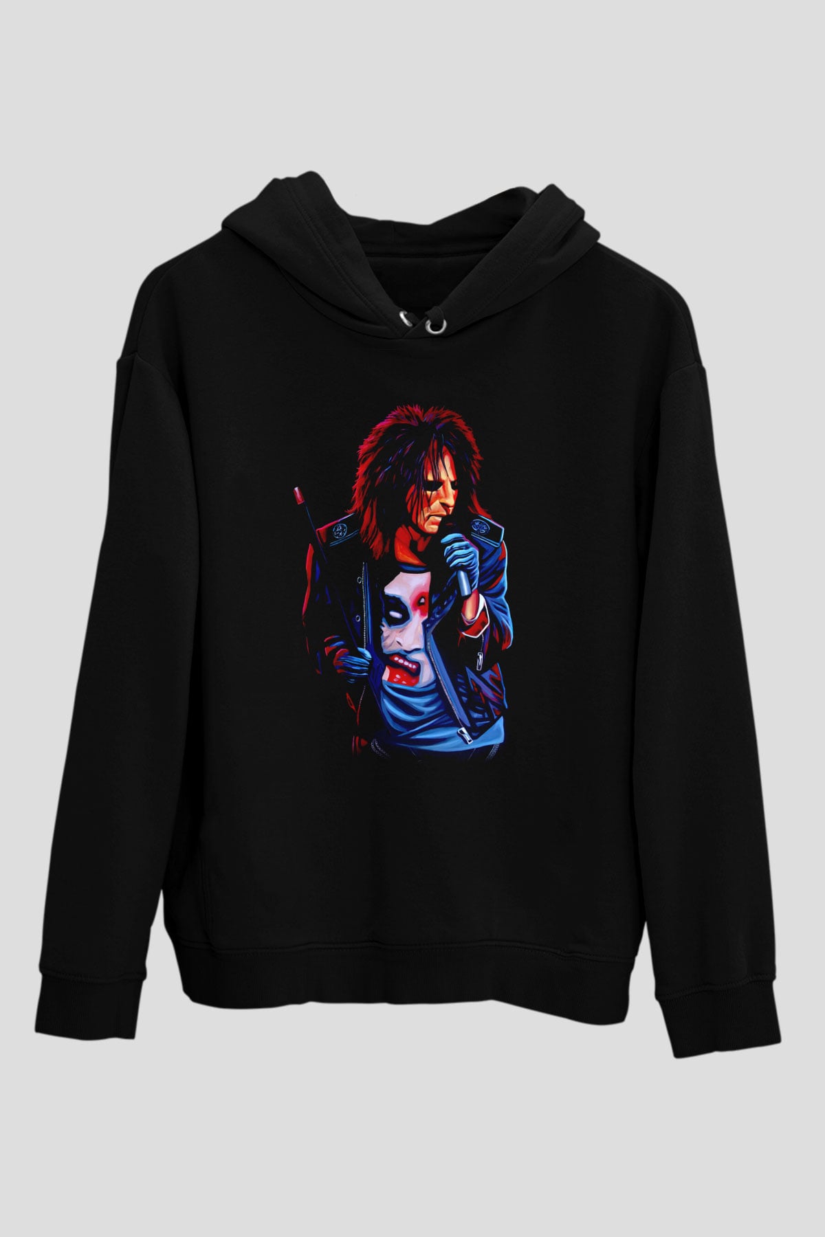 Alice Cooper Siyah Unisex Kapüşonlu Sweatshirt