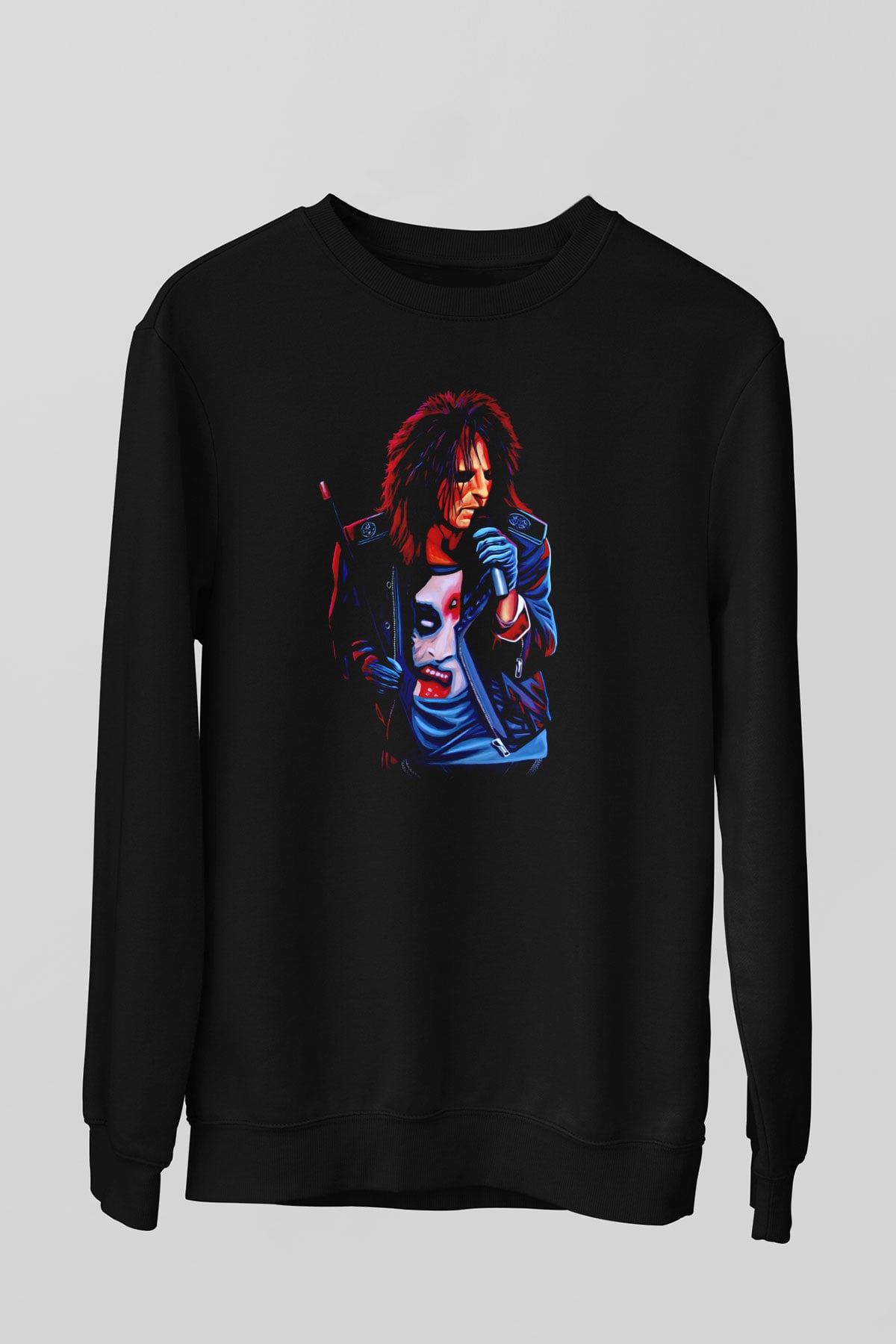 Alice Cooper Siyah Unisex Sweatshirt
